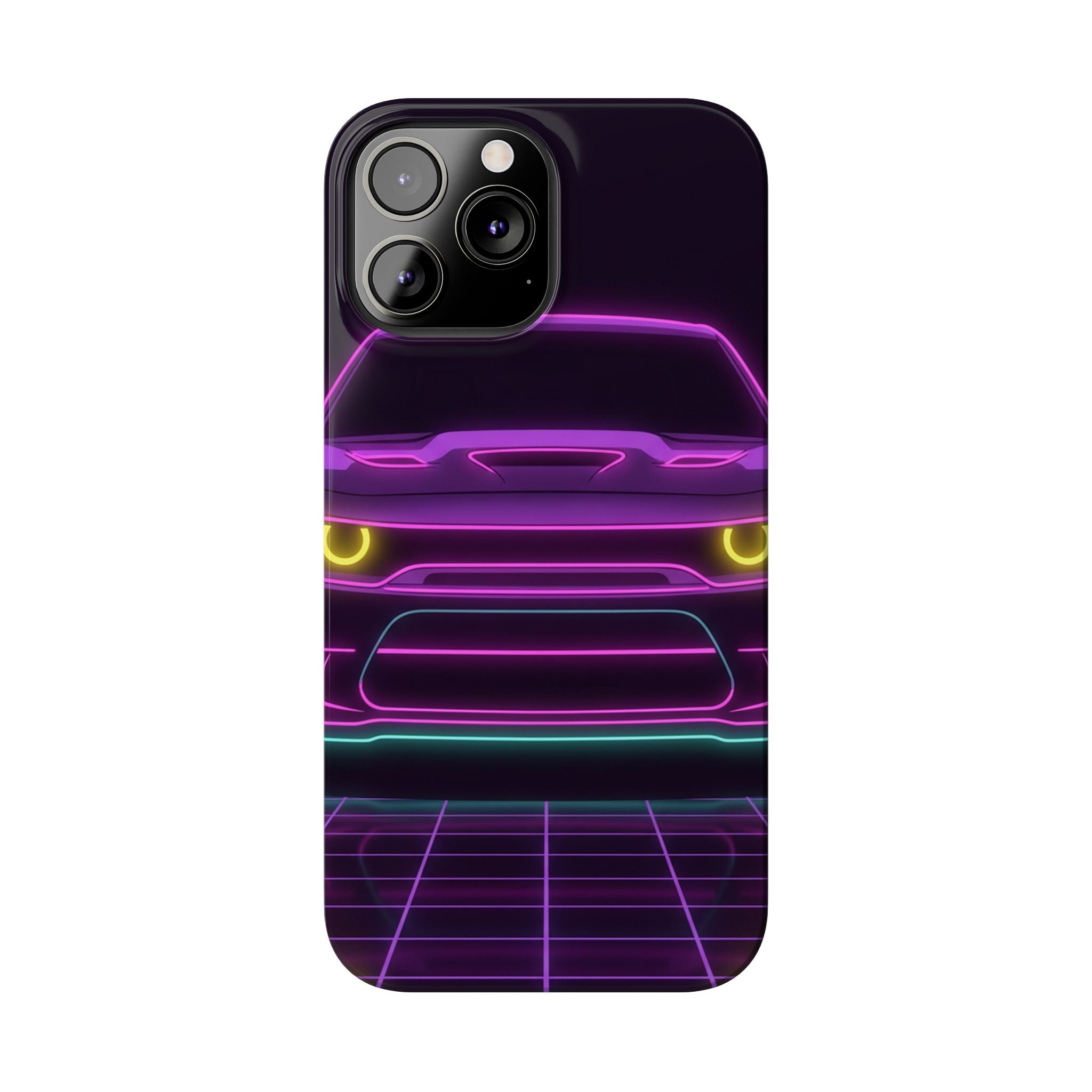 Dodge Challenger SRT Hellcat Neon Synthwave Phone Case