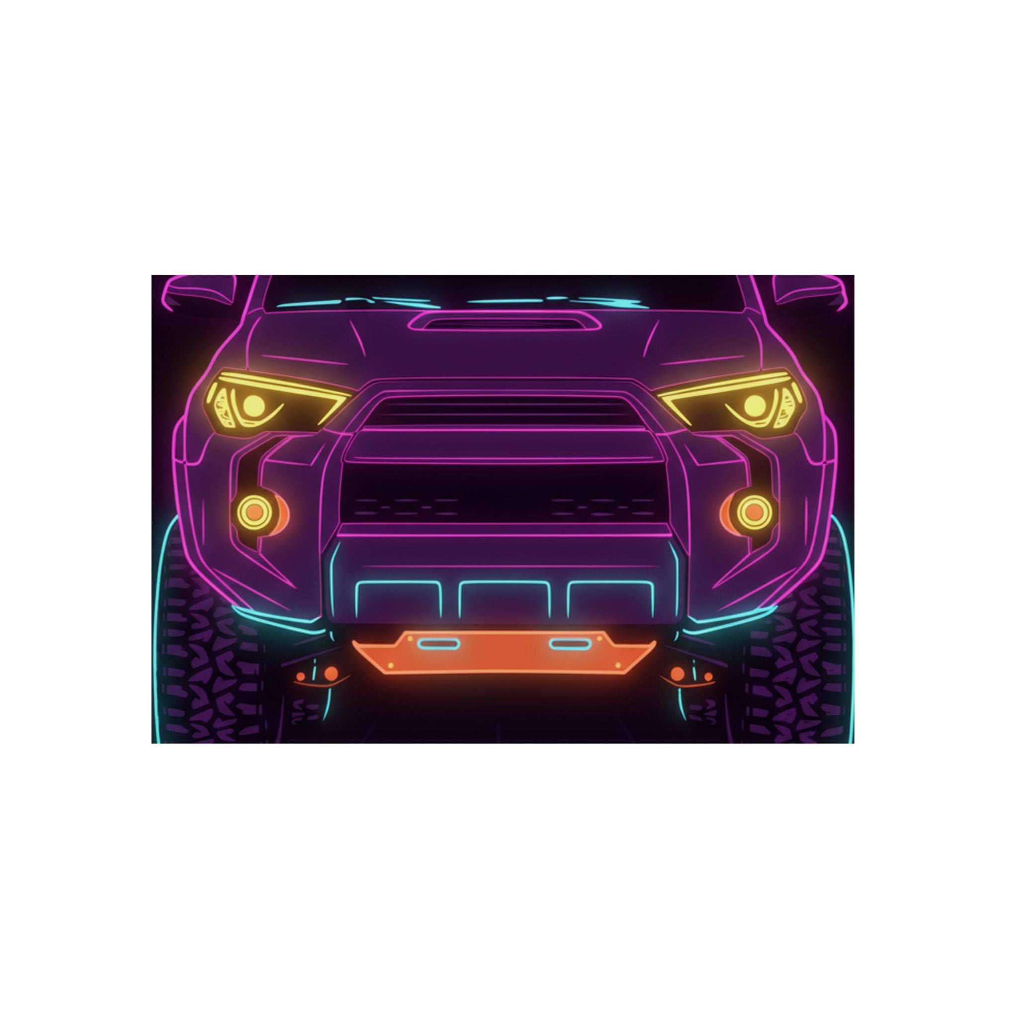 Toyota 4Runner TRD Pro Neon Synthwave Metal Wall Sign