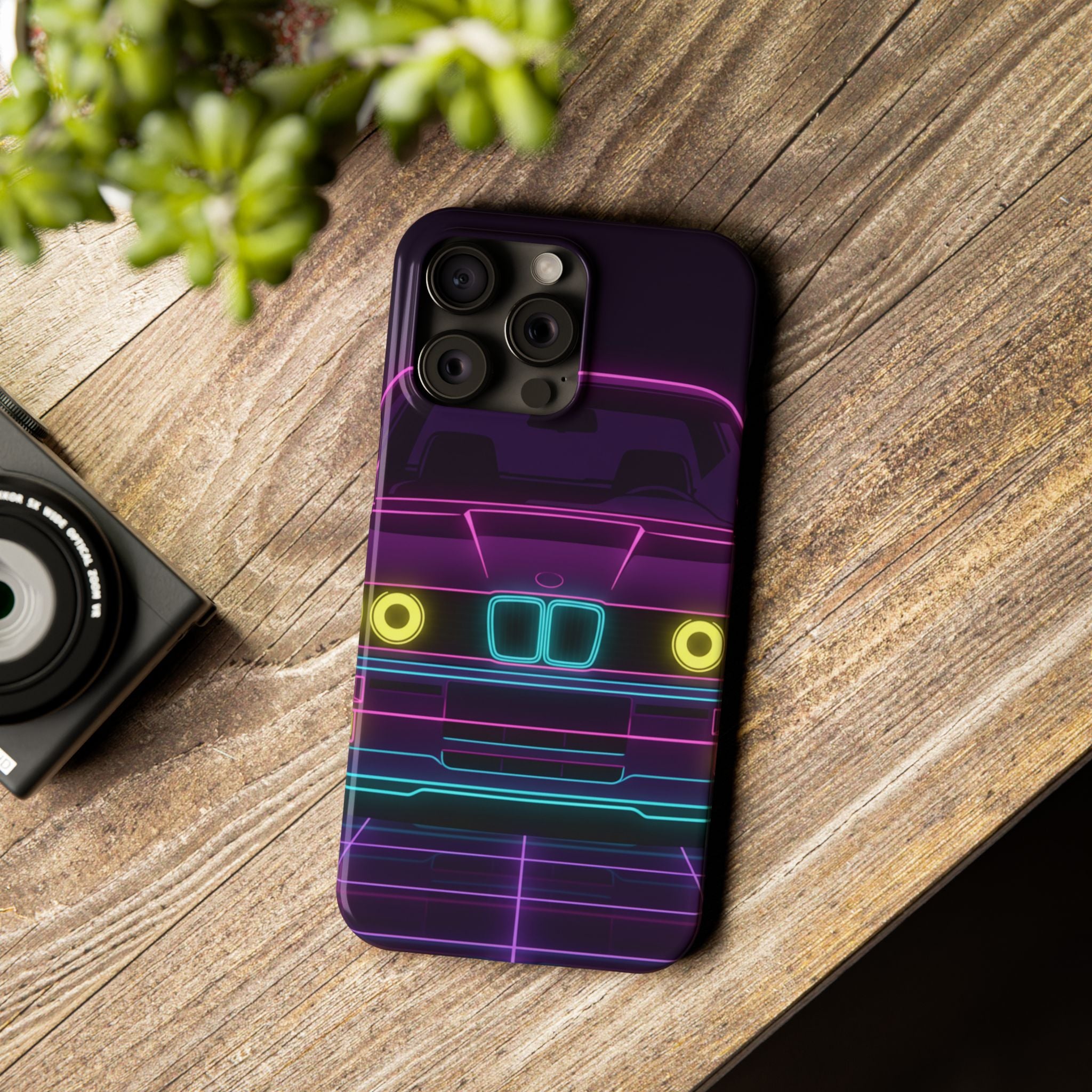 BMW E30 Neon Synthwave Phone Case