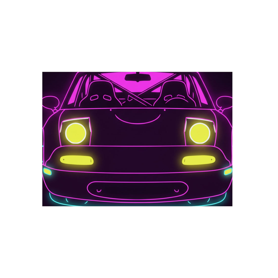 Mazda Miata NA (1989-97) Neon Synthwave Metal Wall Sign