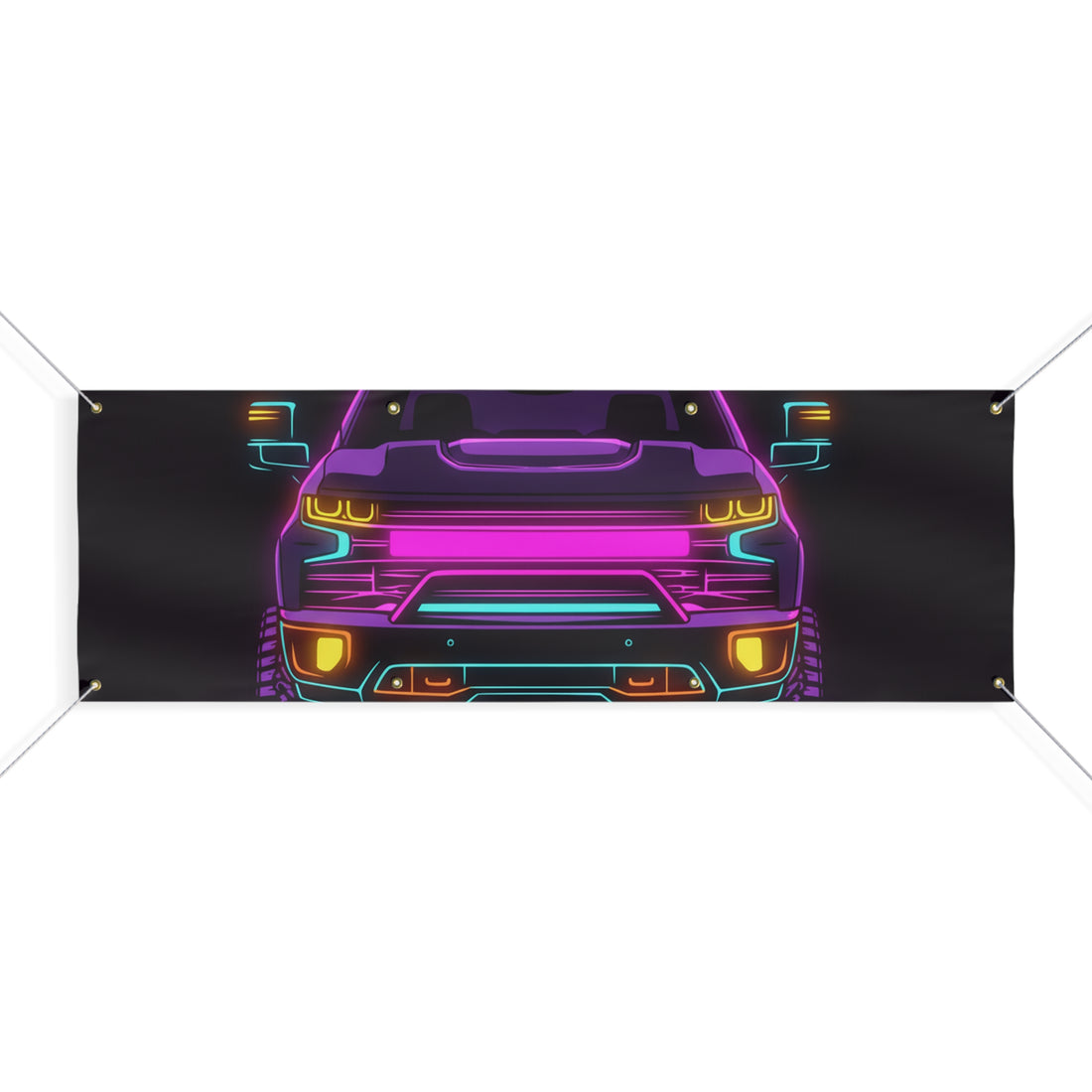 Chevy Silverado Trail Boss (2019+) Neon Synthwave Banner