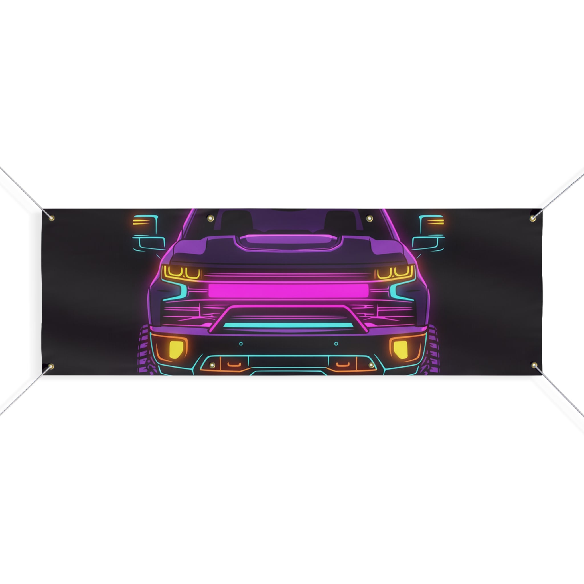 Chevy Silverado Trail Boss (2019+) Neon Synthwave Banner