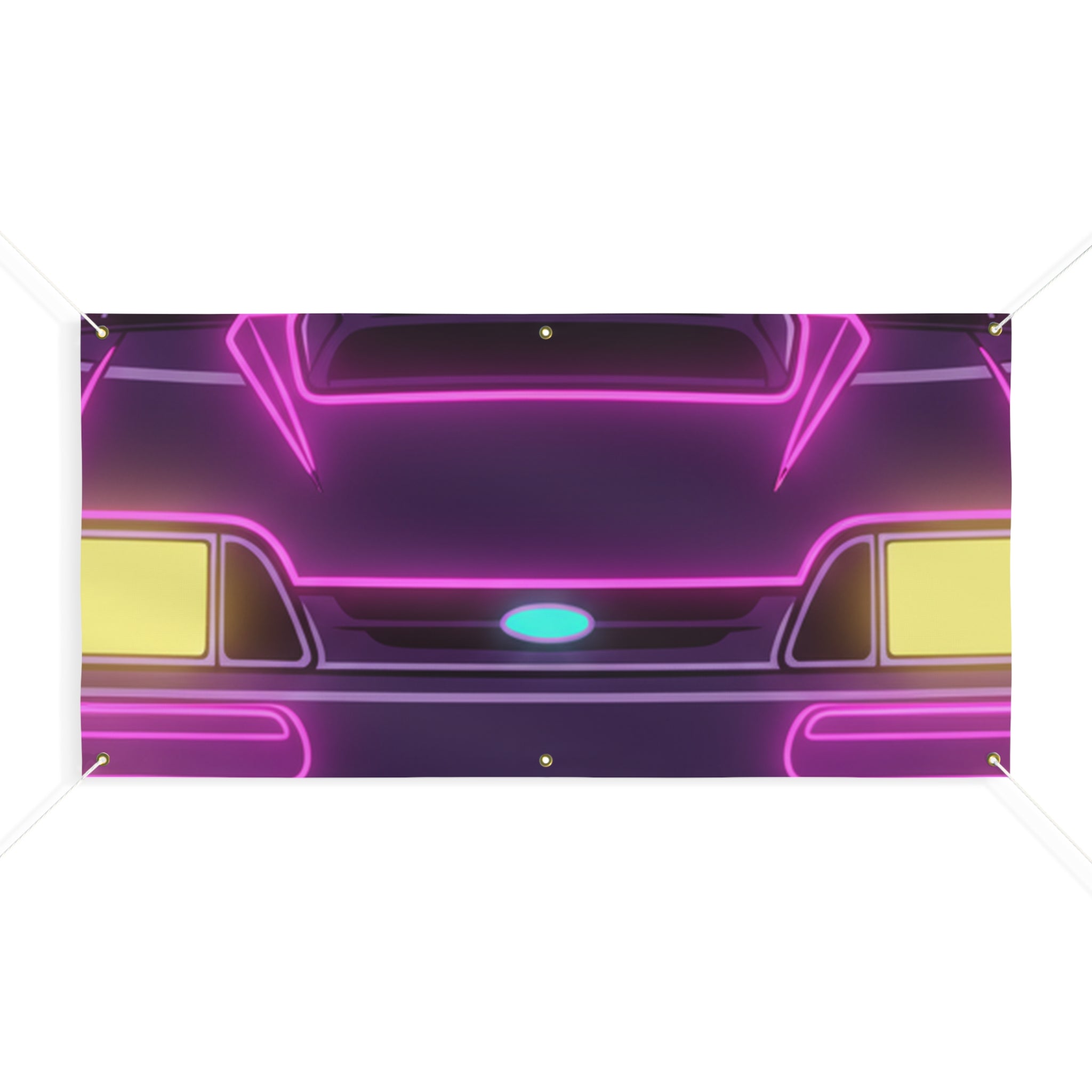 Ford Mustang Fox Body GT Neon Synthwave Banner