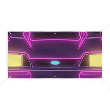 Ford Mustang Fox Body GT Neon Synthwave Banner