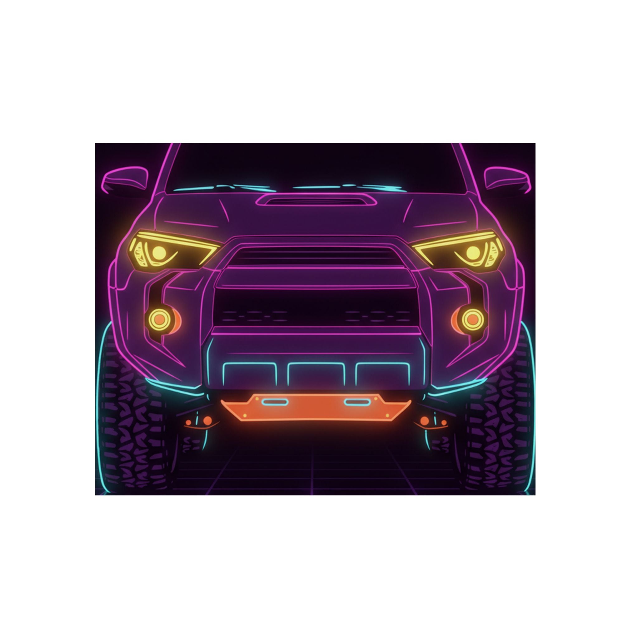 Toyota 4Runner TRD Pro Neon Synthwave Metal Wall Sign