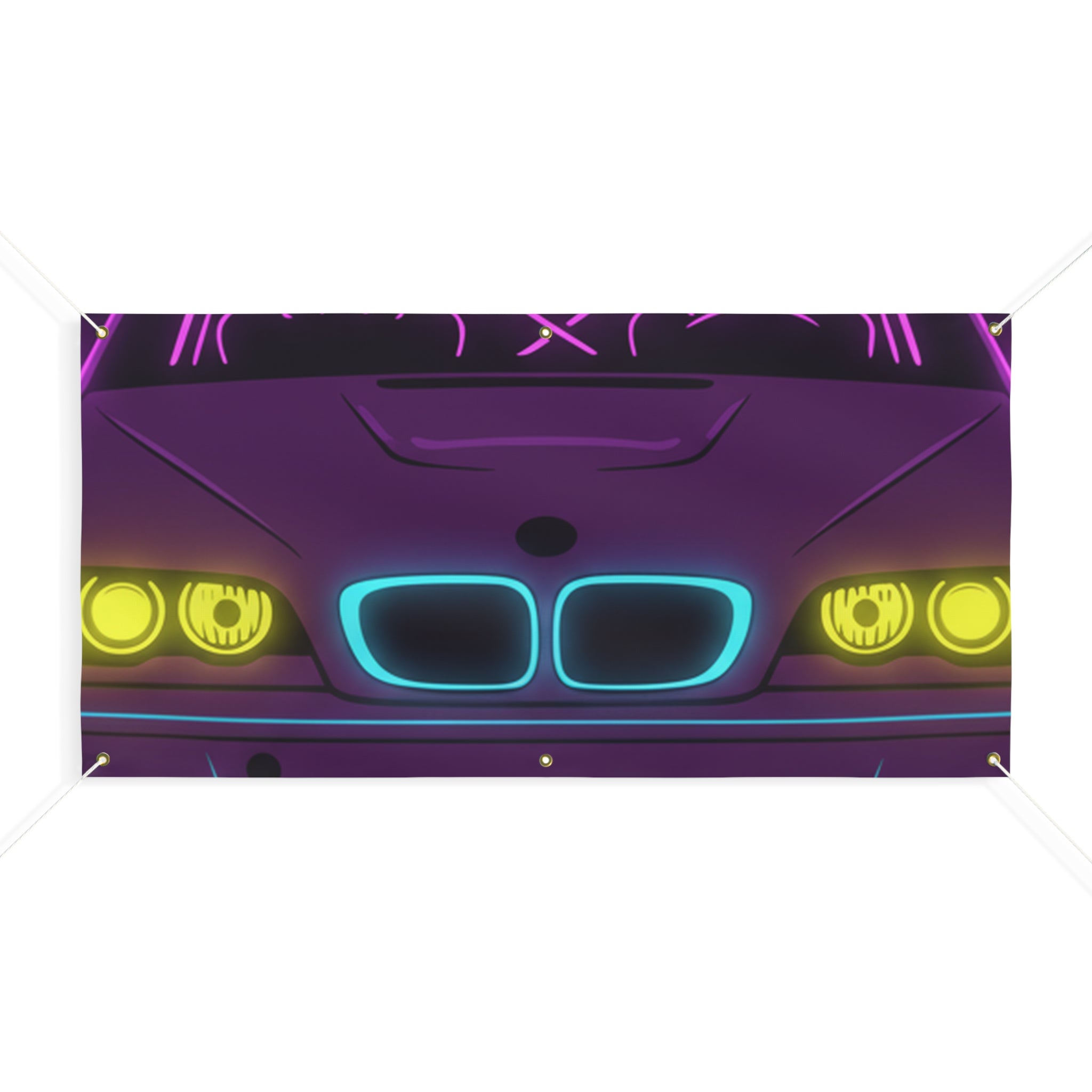 BMW E46 M3 (2000-06) Neon Synthwave Banner
