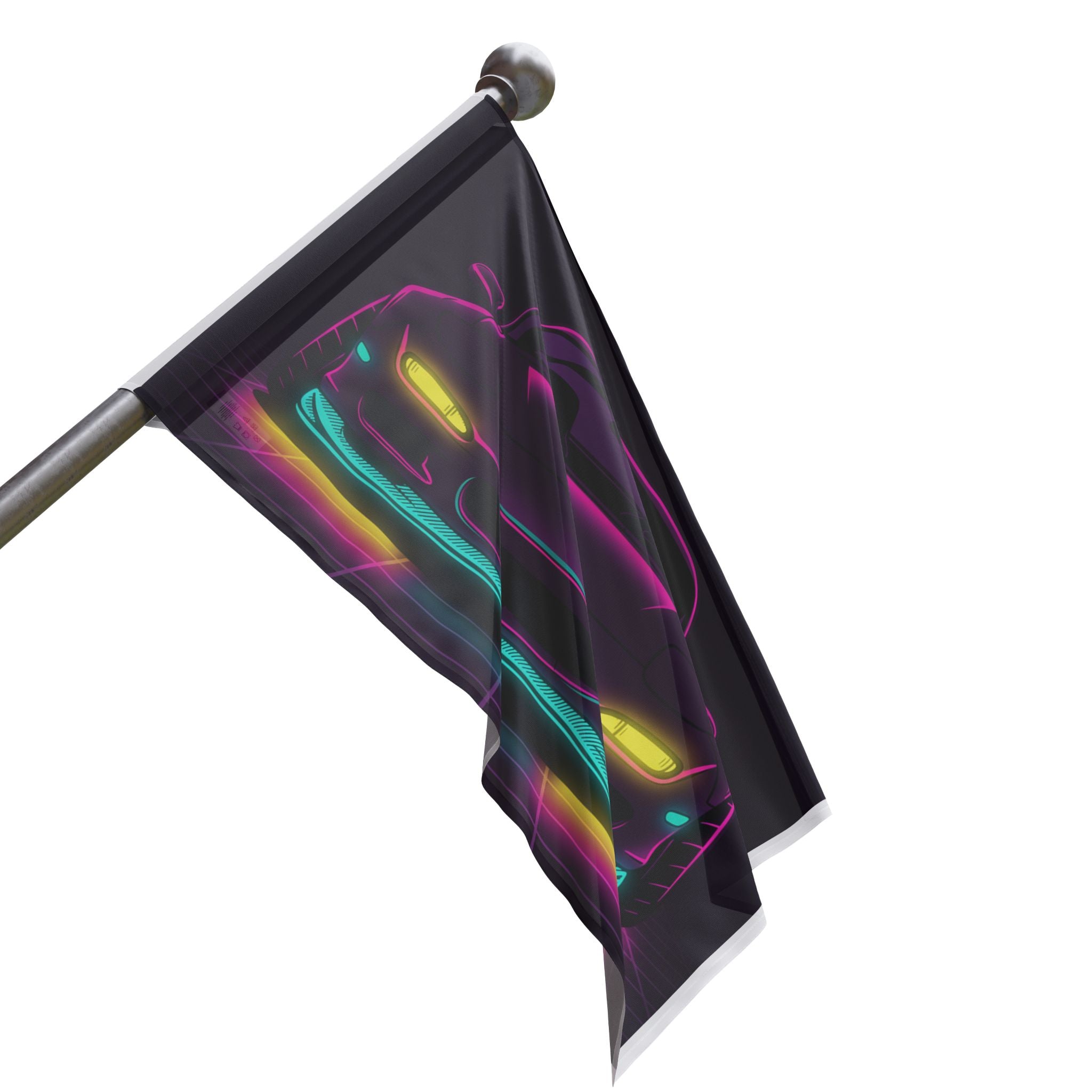 Mazda RX-7 FD Neon Synthwave Garage Flag