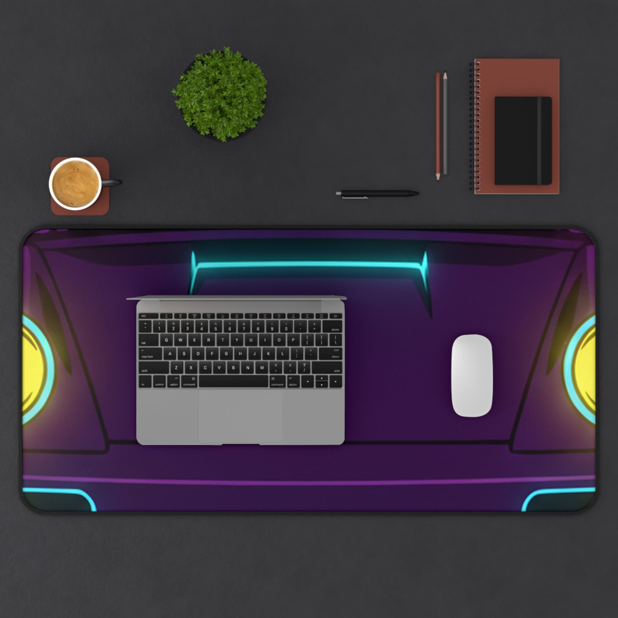 Porsche 964 Singer Neon Synthwave Desk Mat