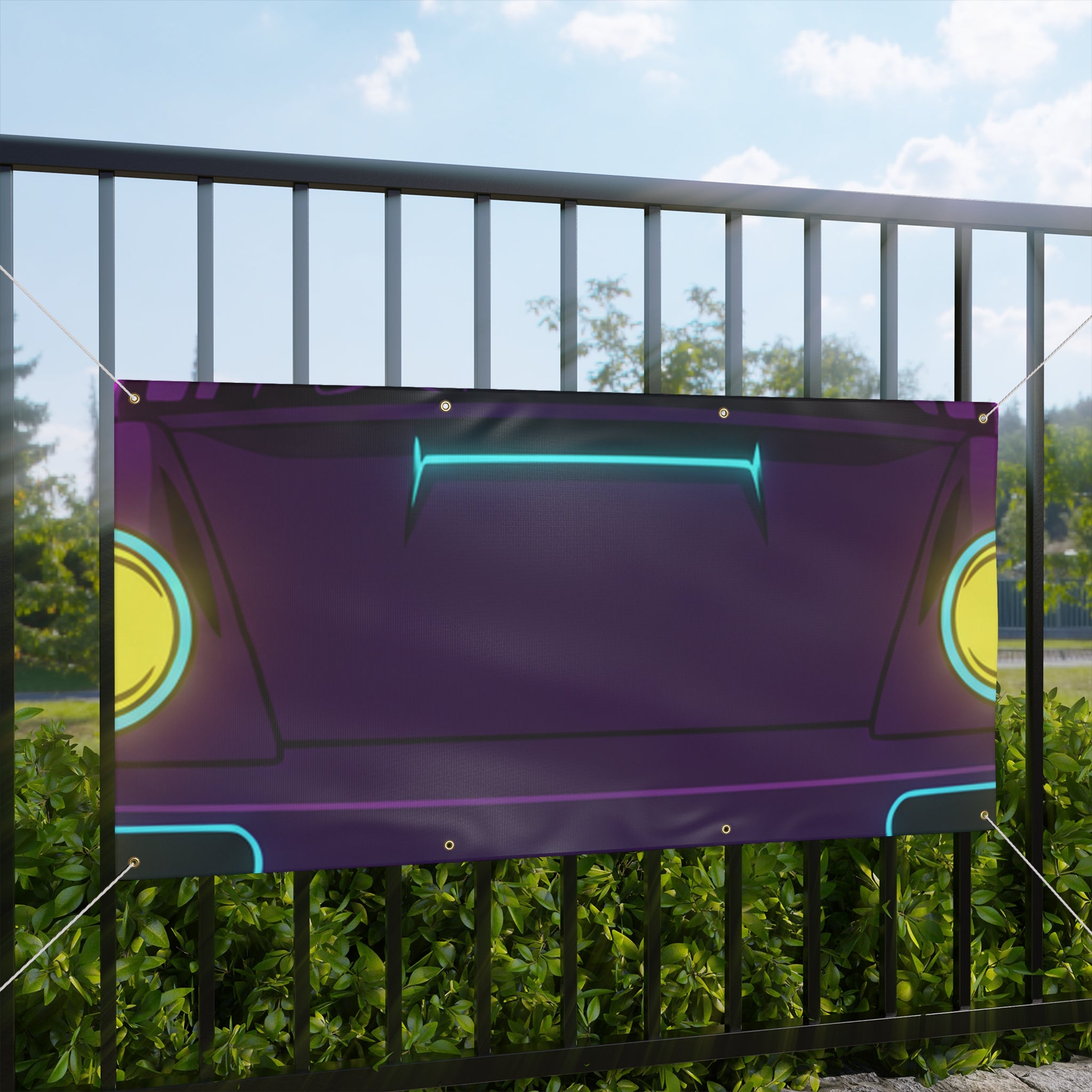 Porsche 964 Singer Neon Synthwave Banner