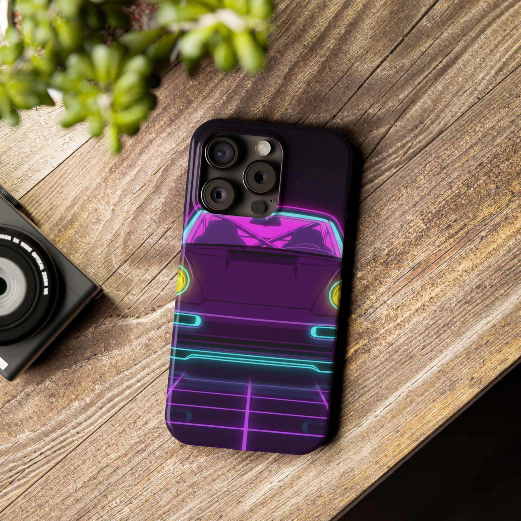 Porsche 964 Turbo Neon Synthwave Phone Case