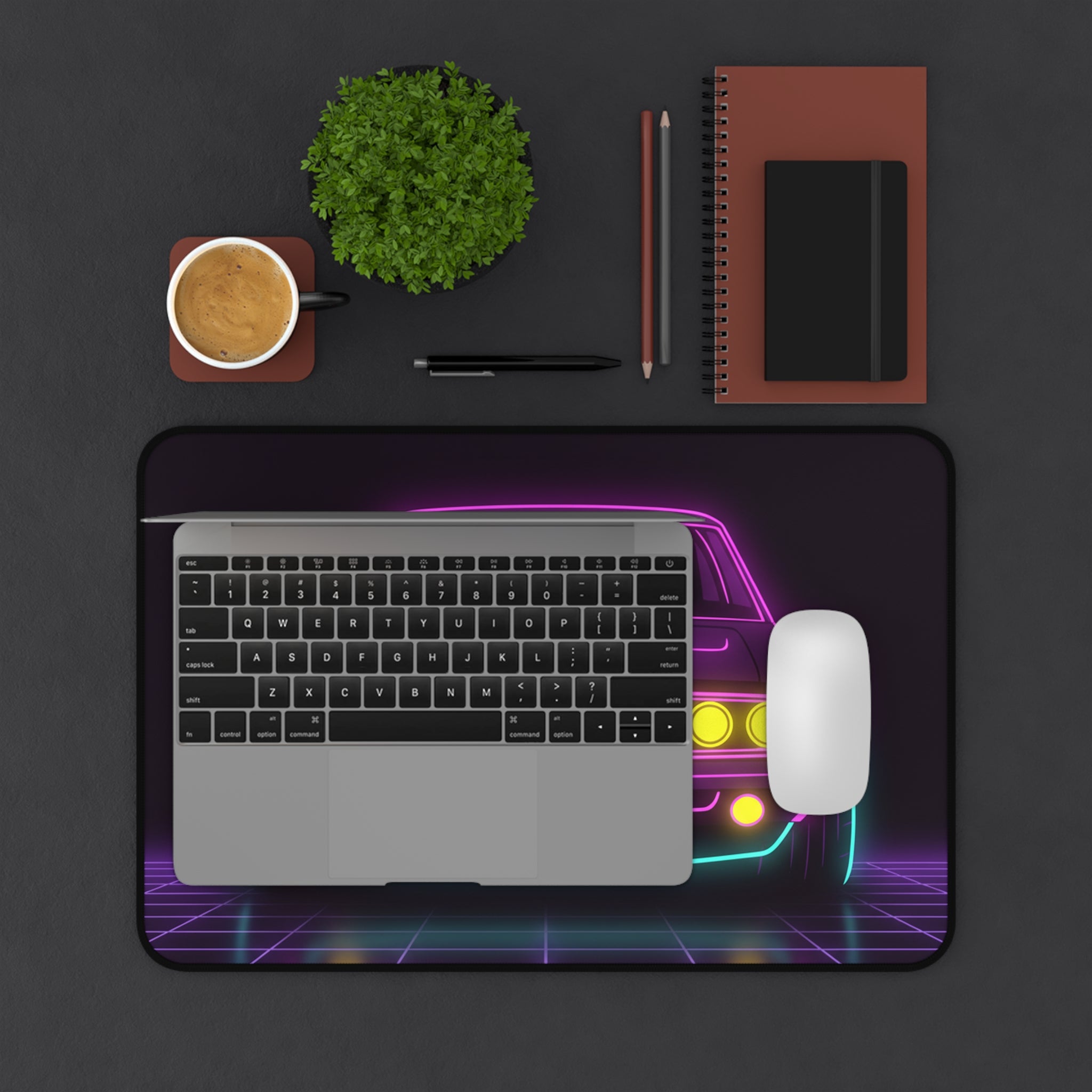 Dodge Charger R/T (1968-70) Neon Synthwave Desk Mat
