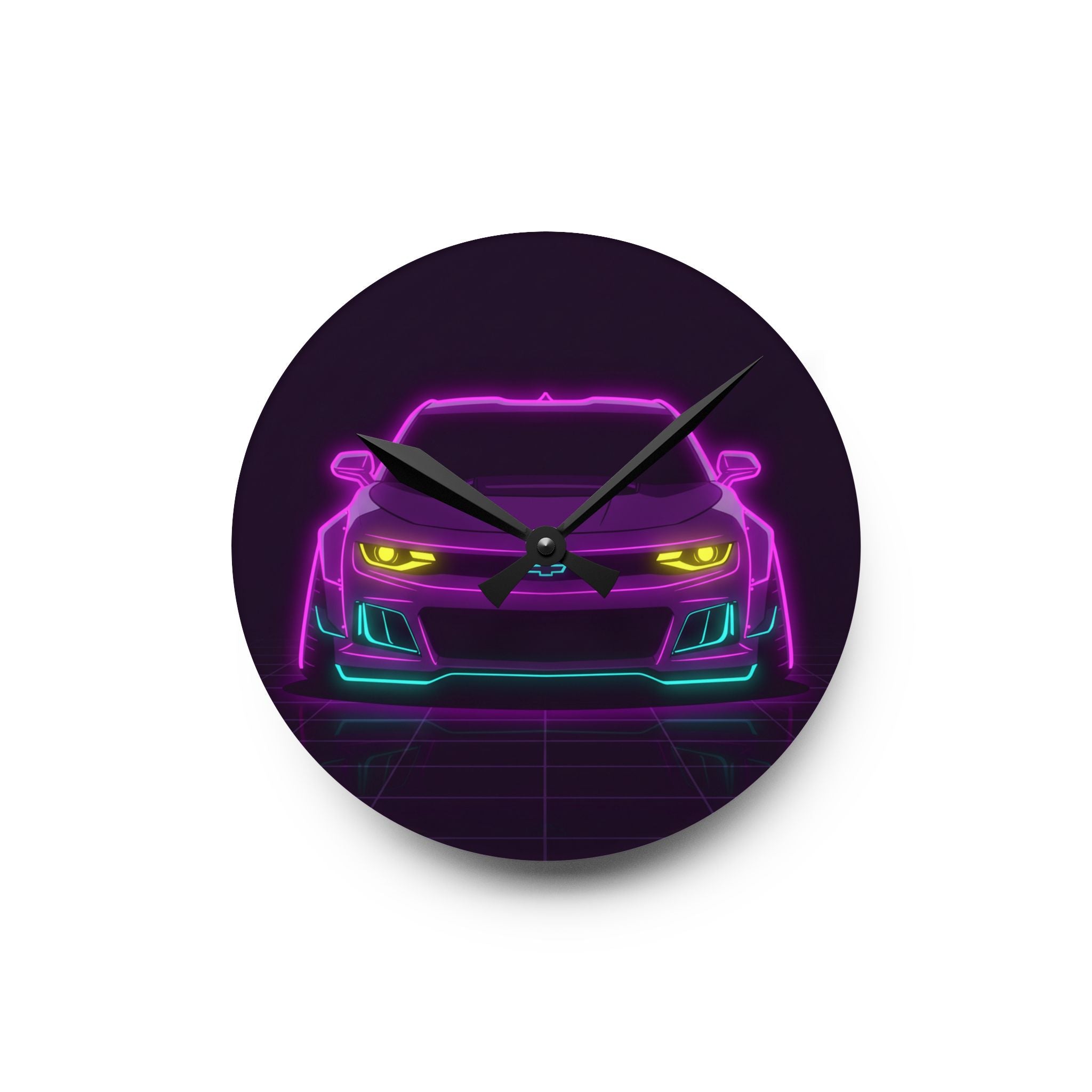 Chevrolet Camaro ZL1 Neon Synthwave Wall Clock