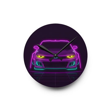 Chevrolet Camaro ZL1 Neon Synthwave Wall Clock