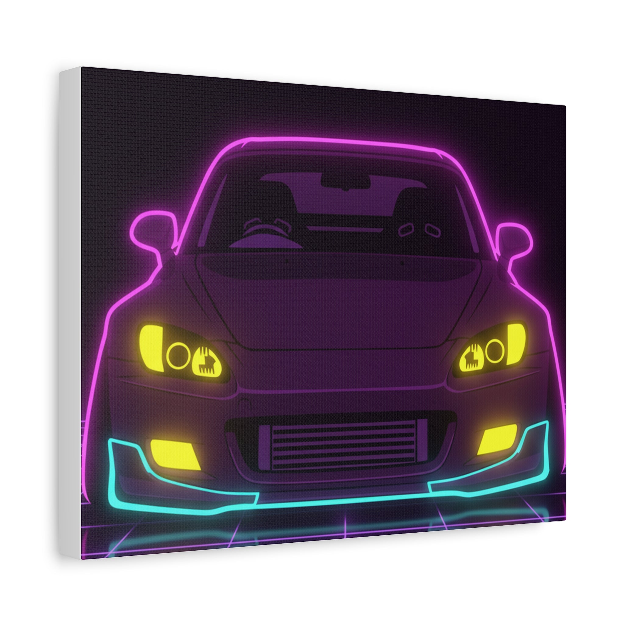Honda S2000 (1999-09) Neon Synthwave Canvas Wall Art