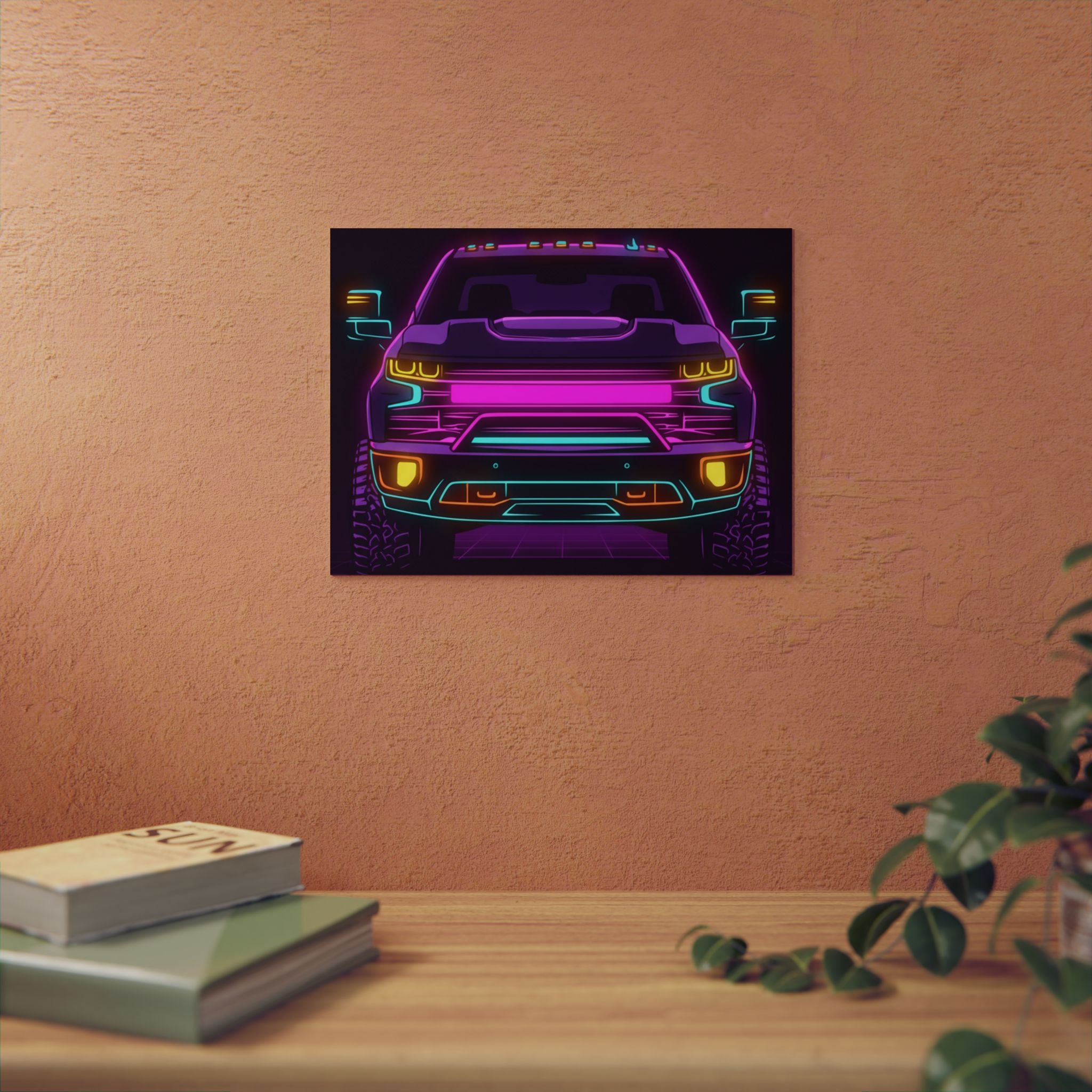 Chevy Silverado Trail Boss (2019+) Neon Synthwave Metal Wall Sign