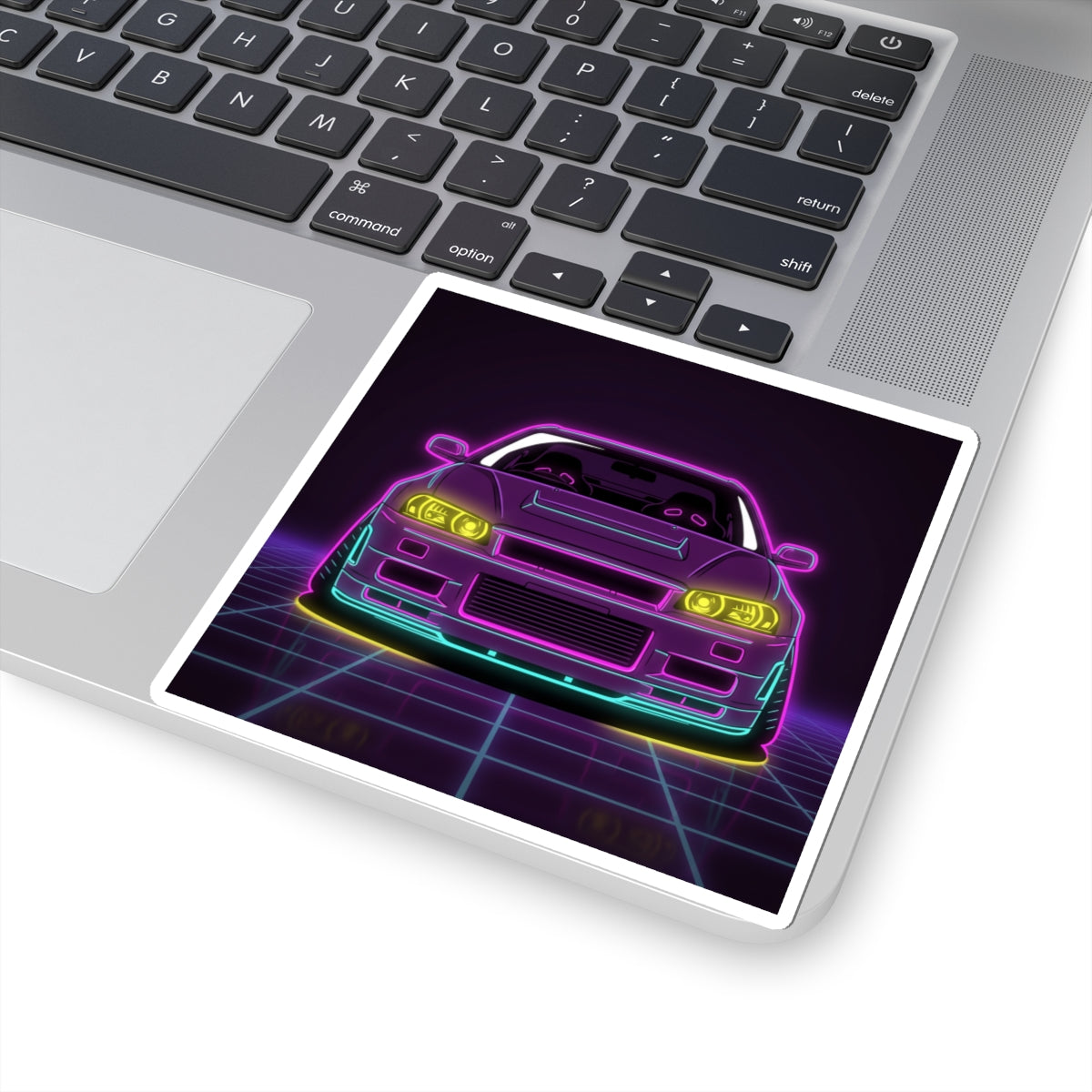 Nissan GT-R Neon Synthwave Sticker