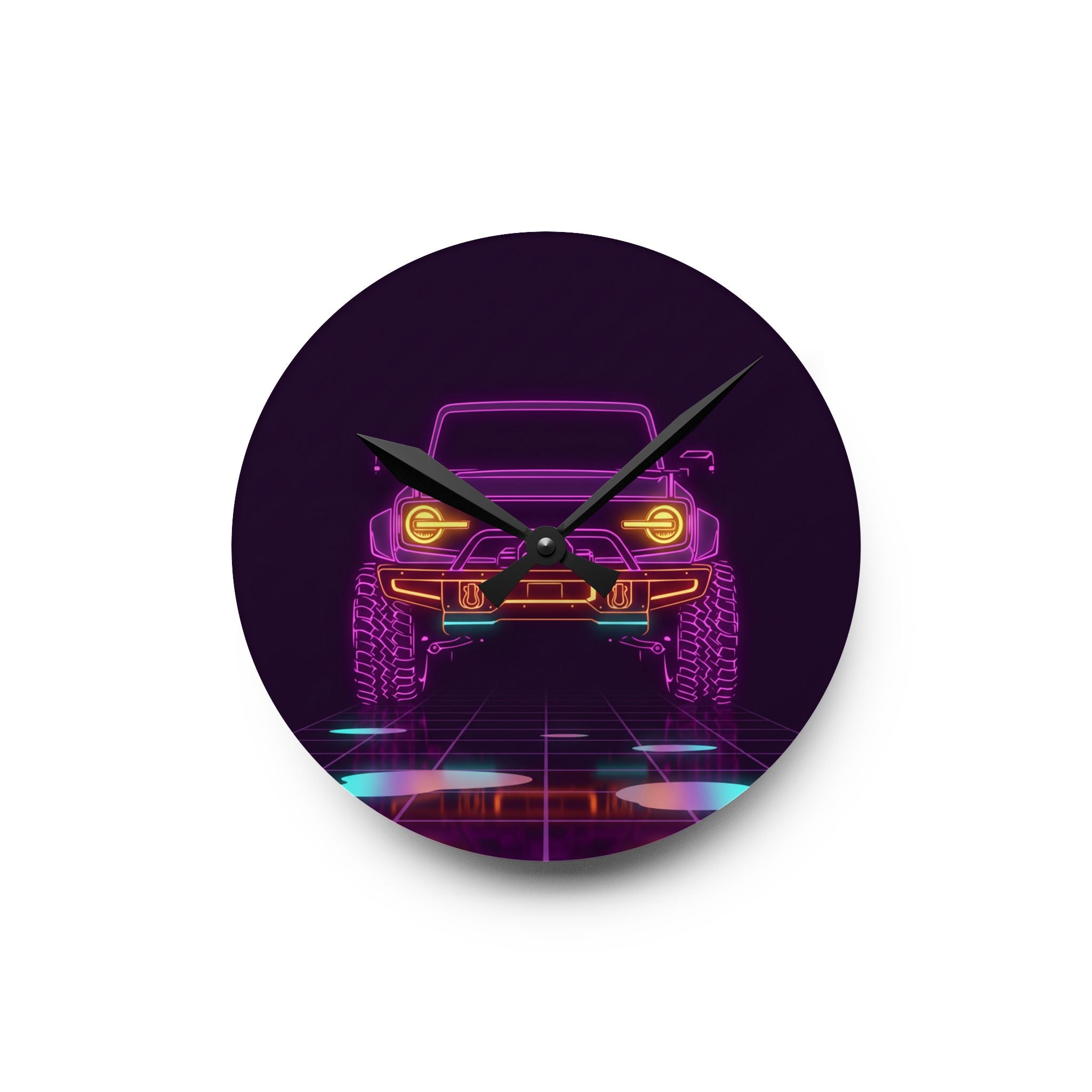 Ford Bronco (2021+) Neon Synthwave Wall Clock