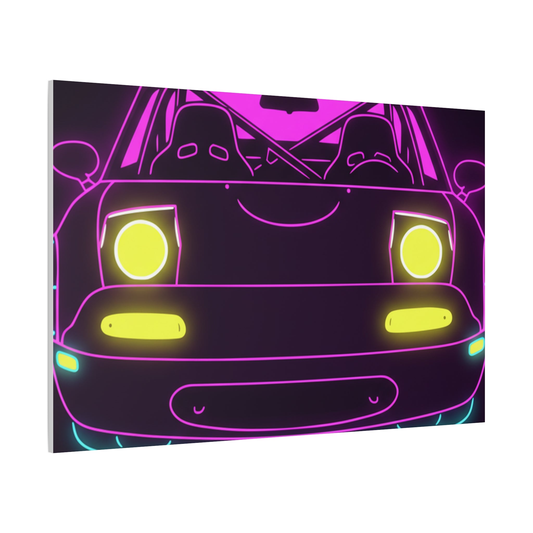 Mazda Miata NA (1989-97) Neon Synthwave Canvas Wall Art