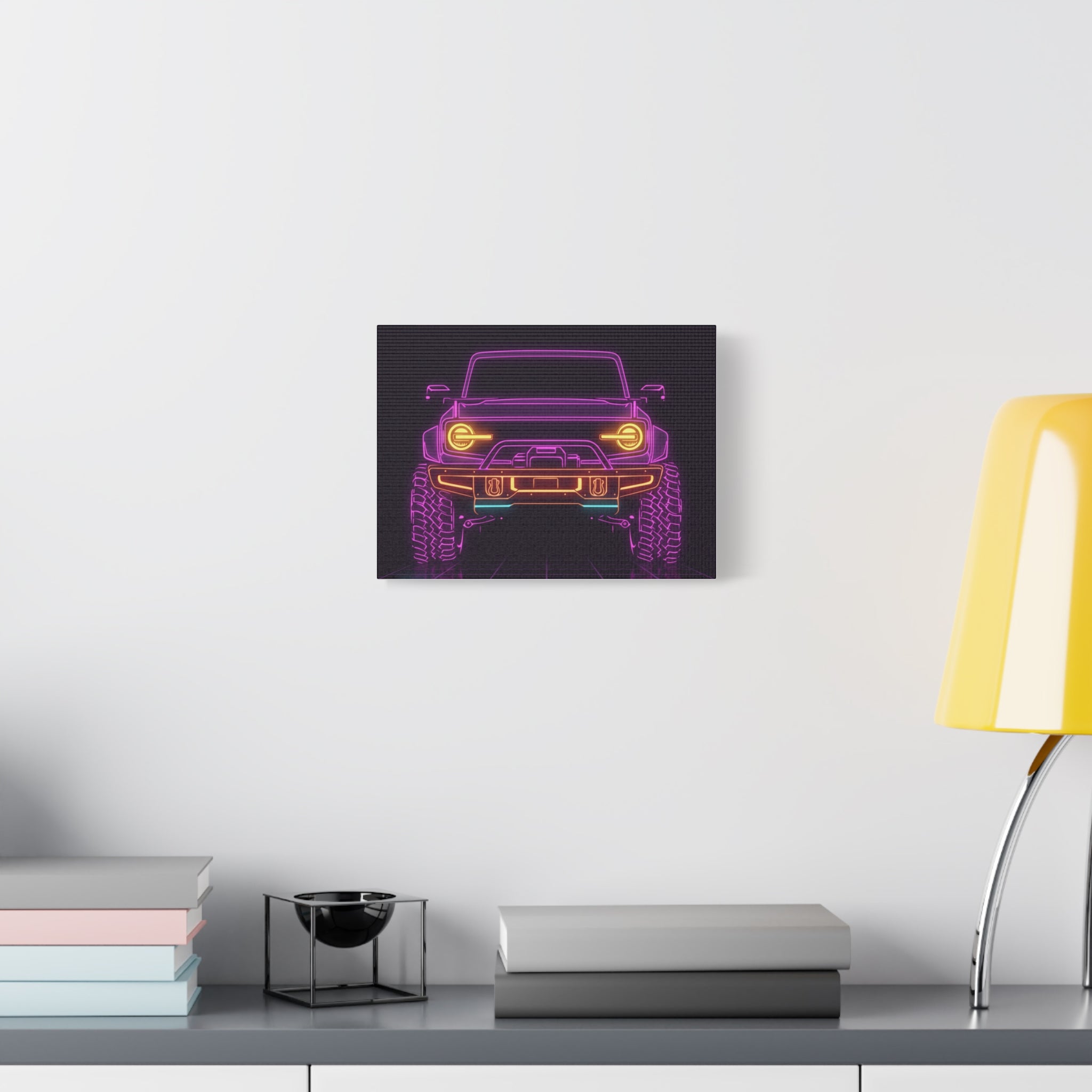 Ford Bronco (2021+) Neon Synthwave Canvas Wall Art
