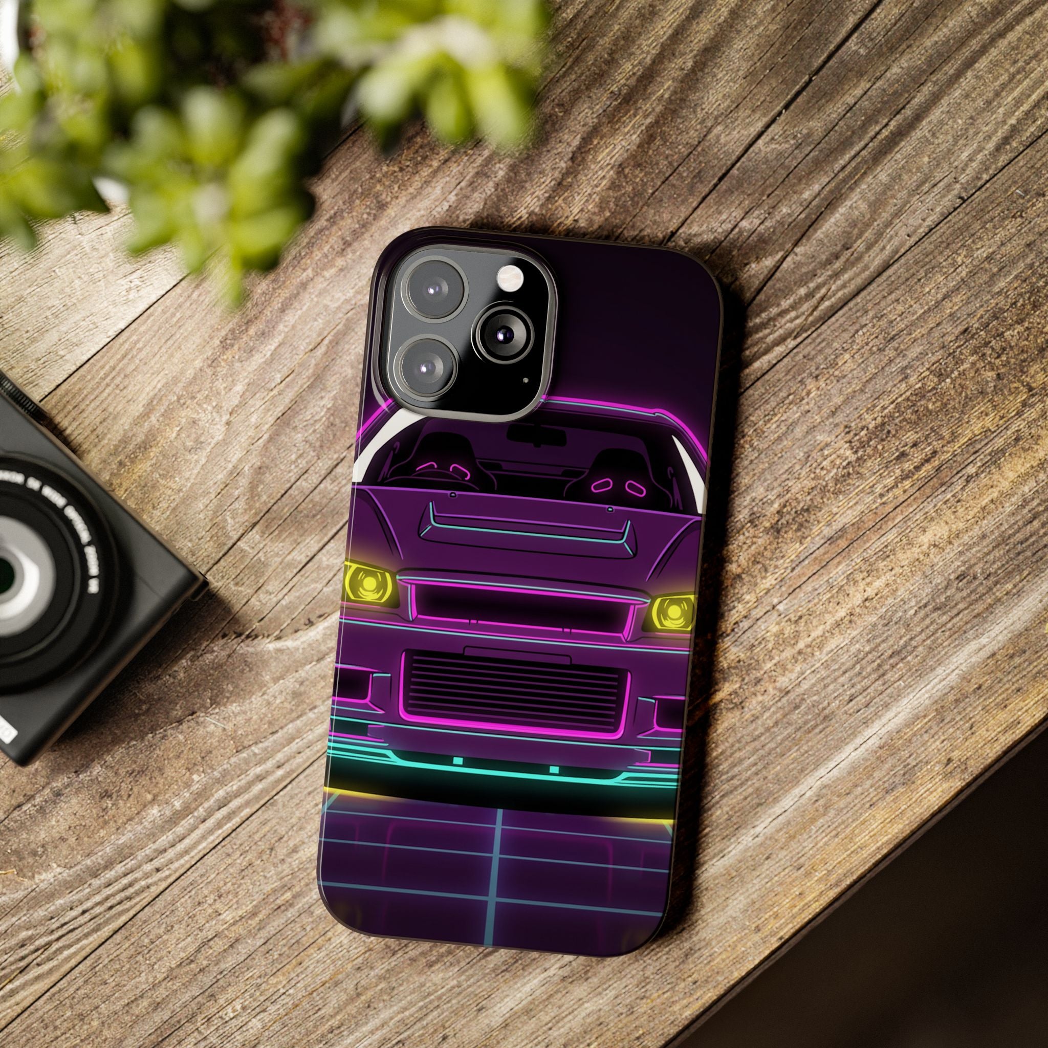 Nissan GT-R Neon Synthwave Phone Case