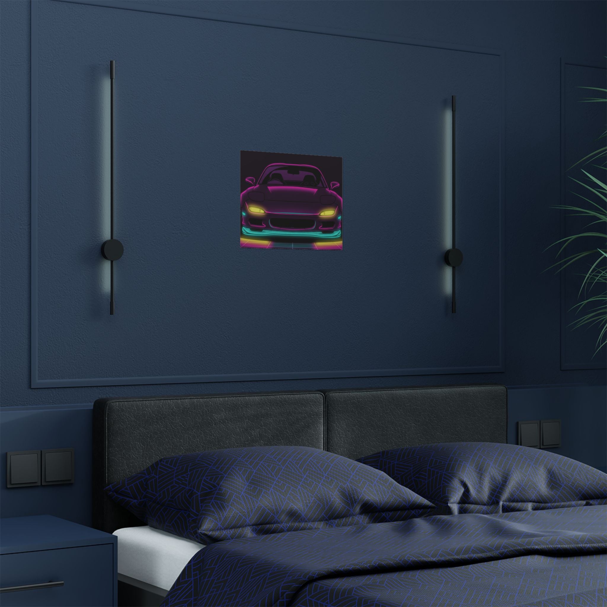 Mazda RX-7 FD Neon Synthwave Poster