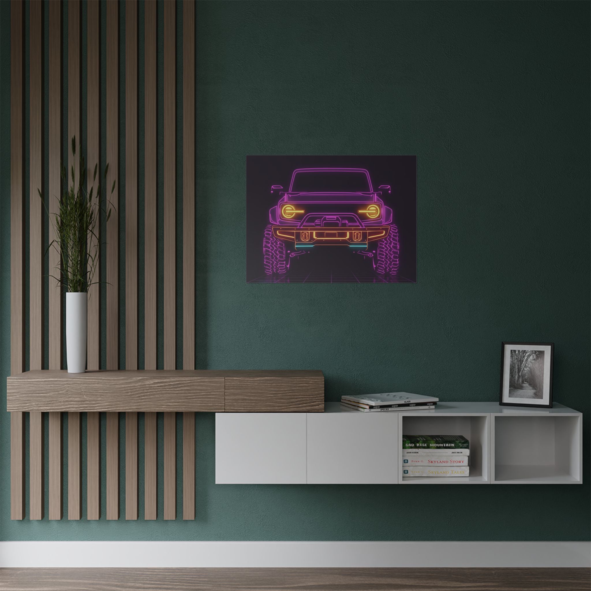 Ford Bronco (2021+) Neon Synthwave Poster