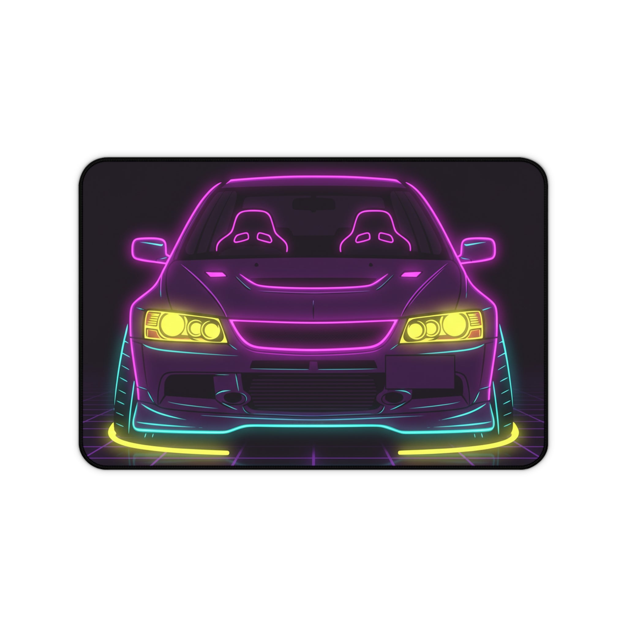 Mitsubishi Evo IX (2005-07) Neon Synthwave Desk Mat