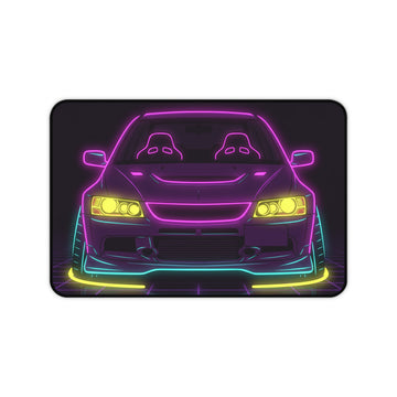 Mitsubishi Evo IX (2005-07) Neon Synthwave Desk Mat