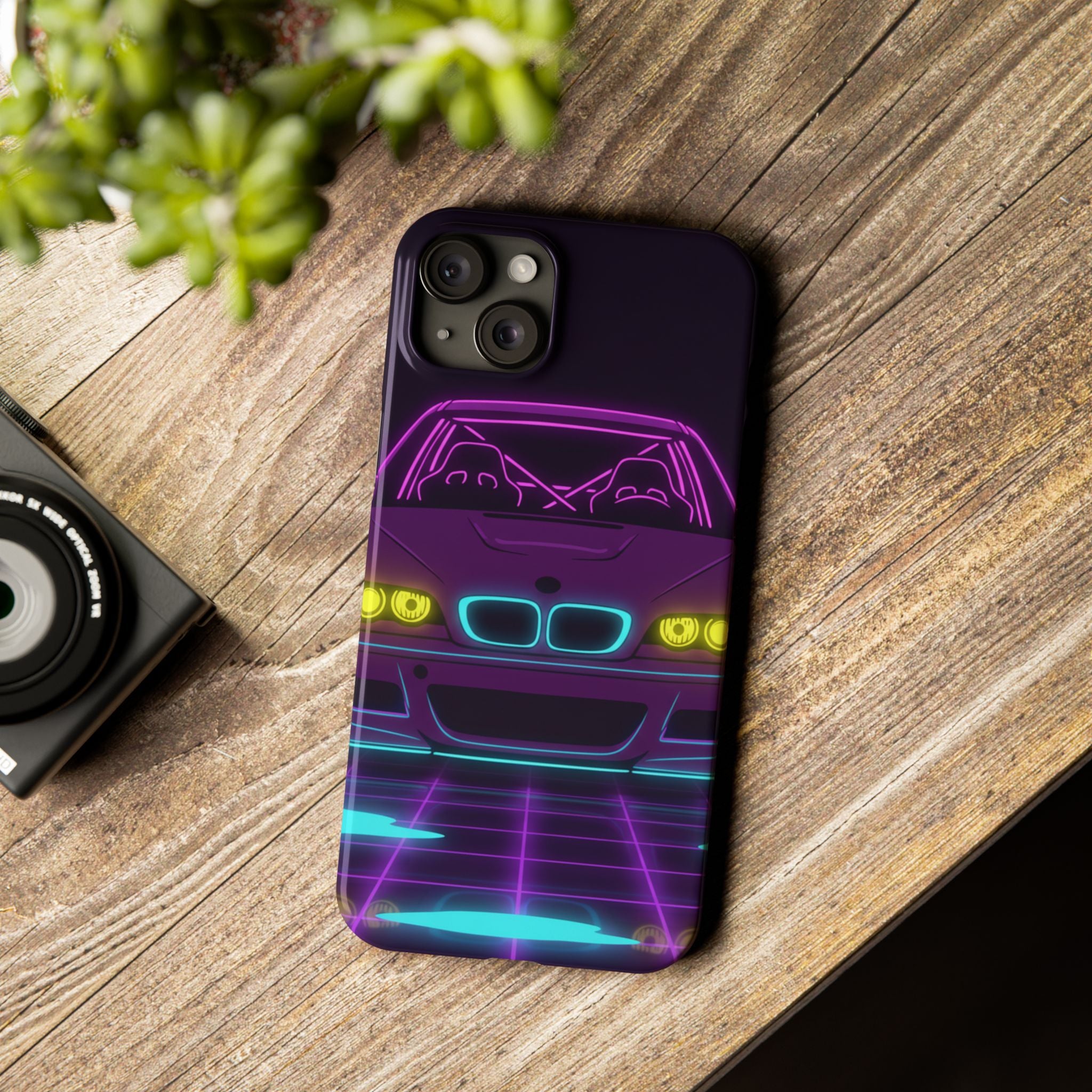 BMW E46 M3 (2000-06) Neon Synthwave Phone Case