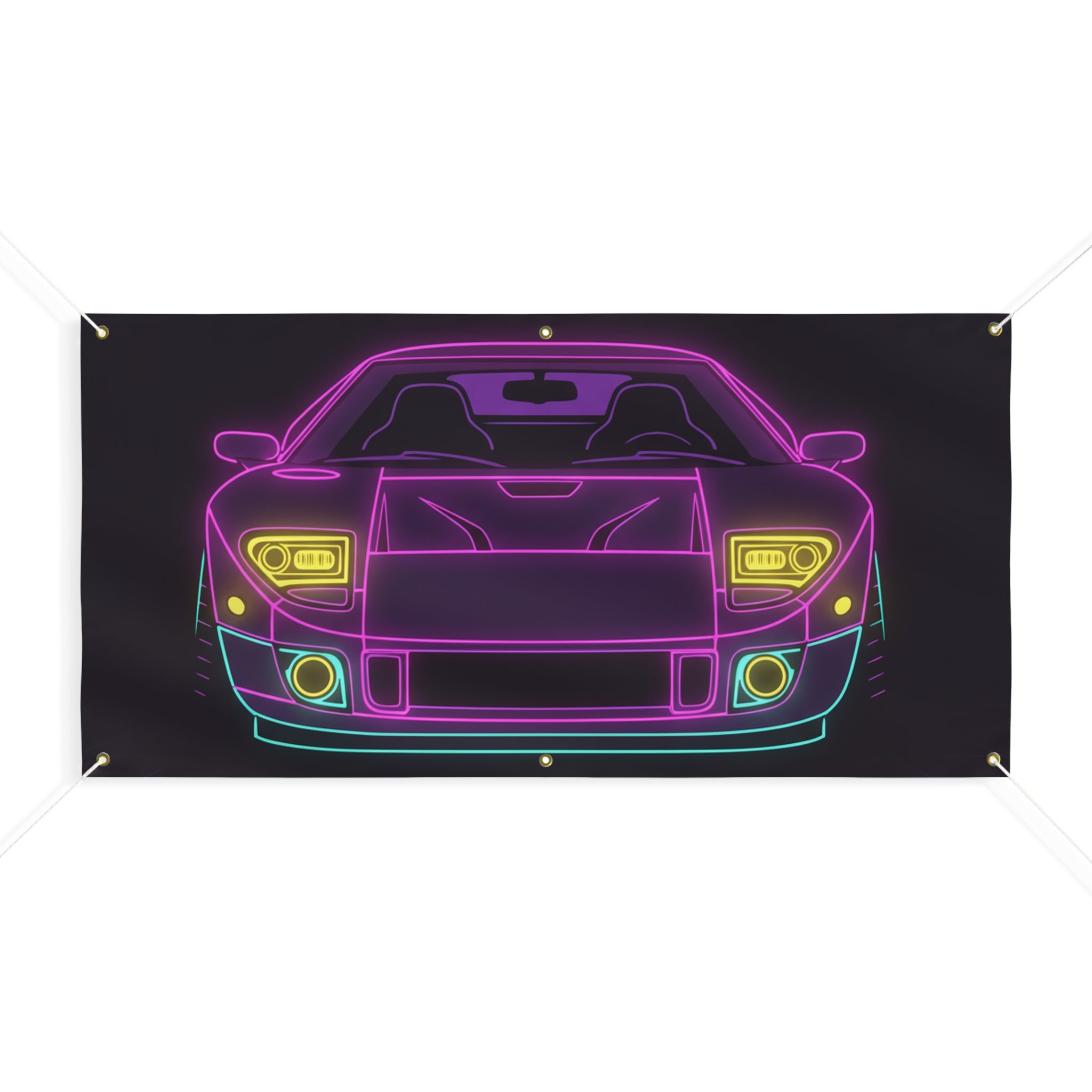 Ford GT40 (1964-69) Neon Synthwave Banner