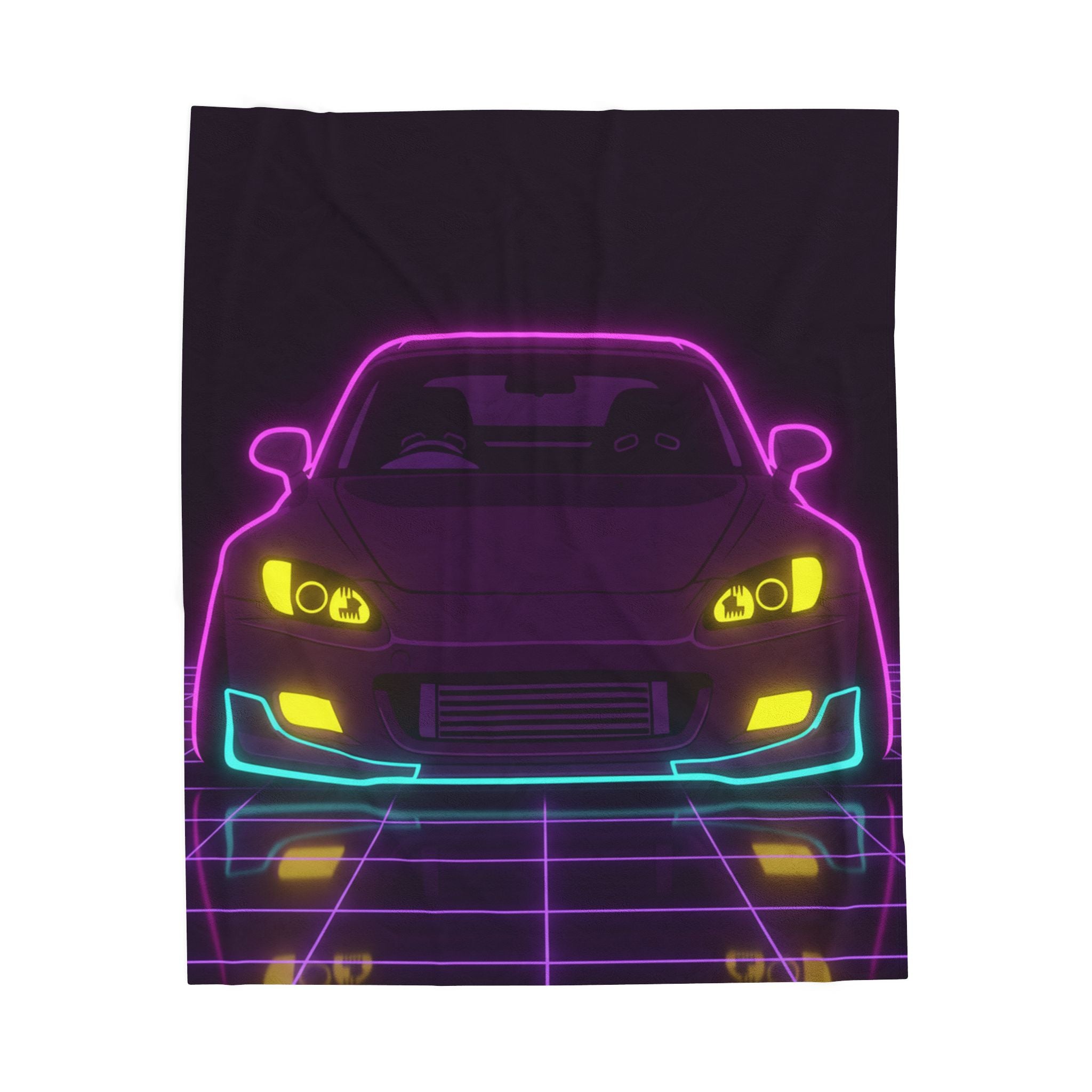Honda S2000 (1999-09) Neon Synthwave Velveteen Plush Blanket