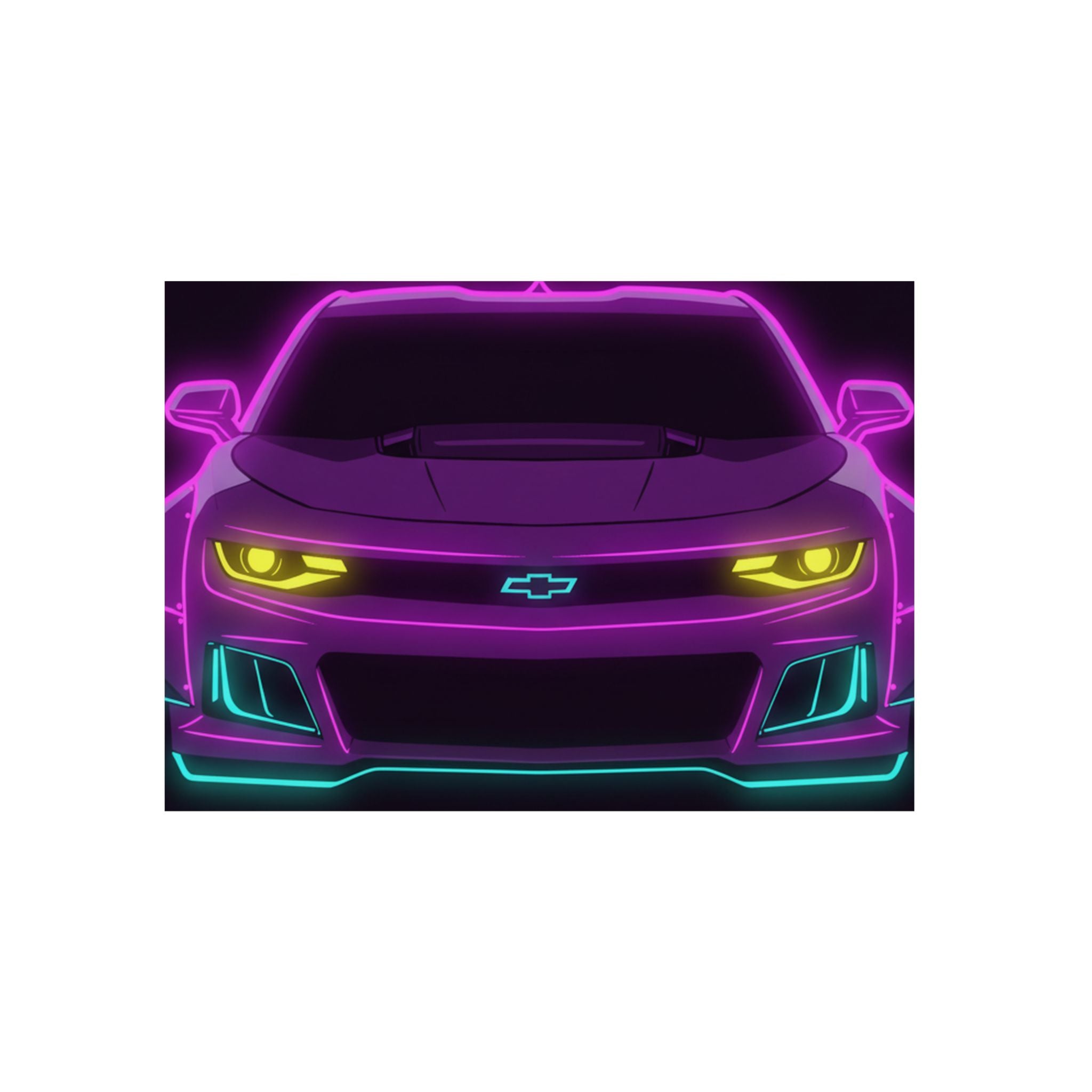 Chevrolet Camaro ZL1 Neon Synthwave Metal Wall Sign