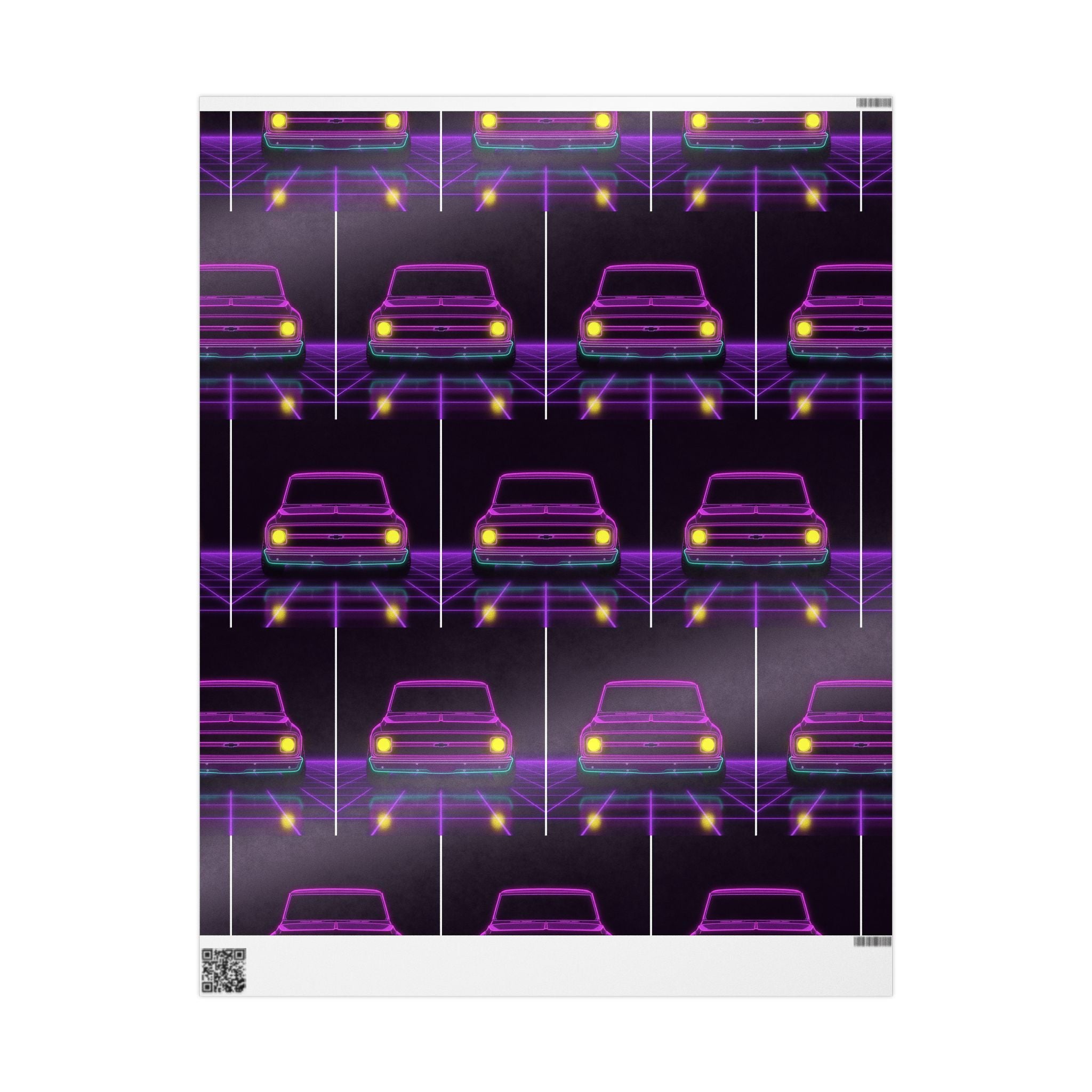 Chevy C10 Pickup (1967-72) Pro-Touring Neon Synthwave Gift Wrapping Paper