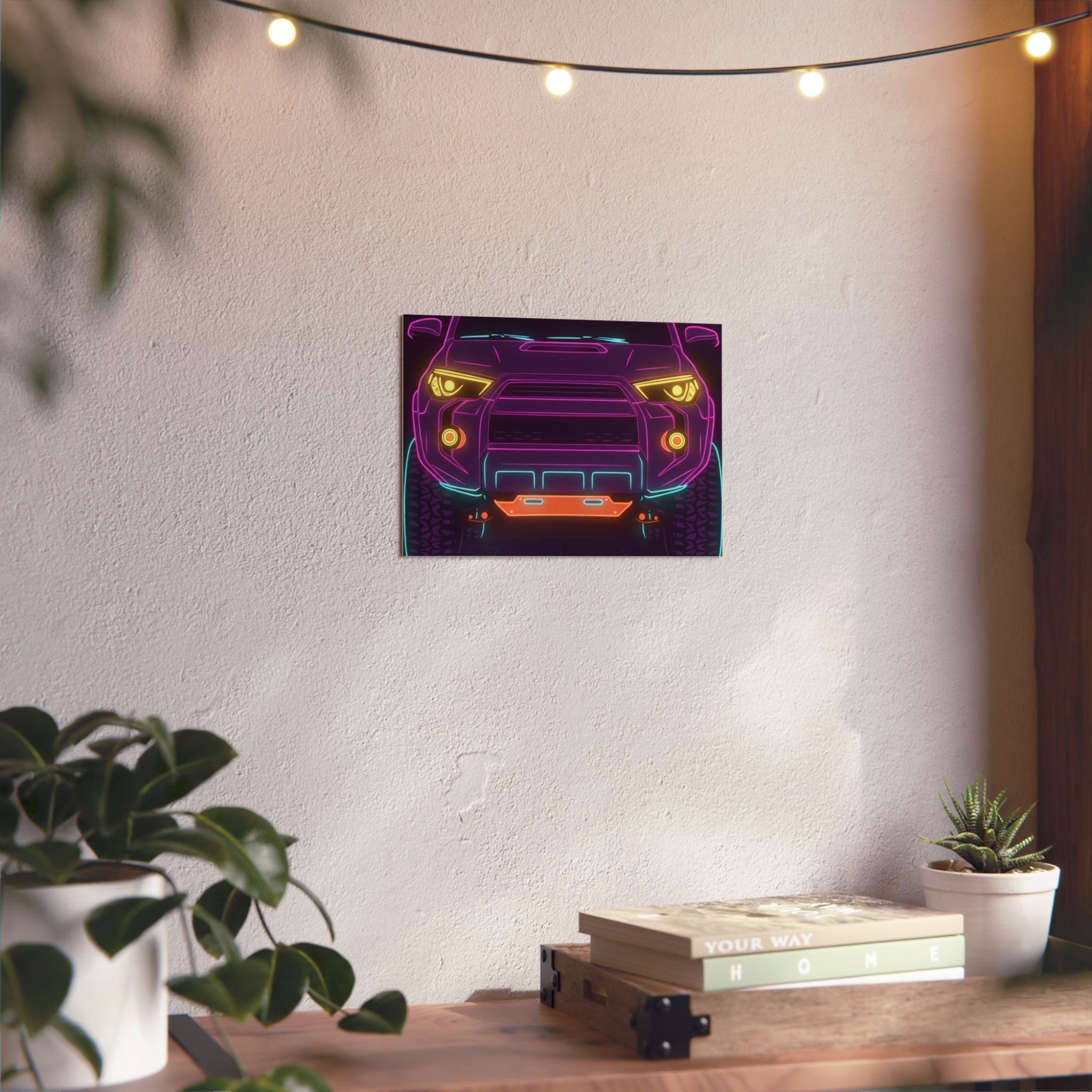 Toyota 4Runner TRD Pro Neon Synthwave Metal Wall Sign