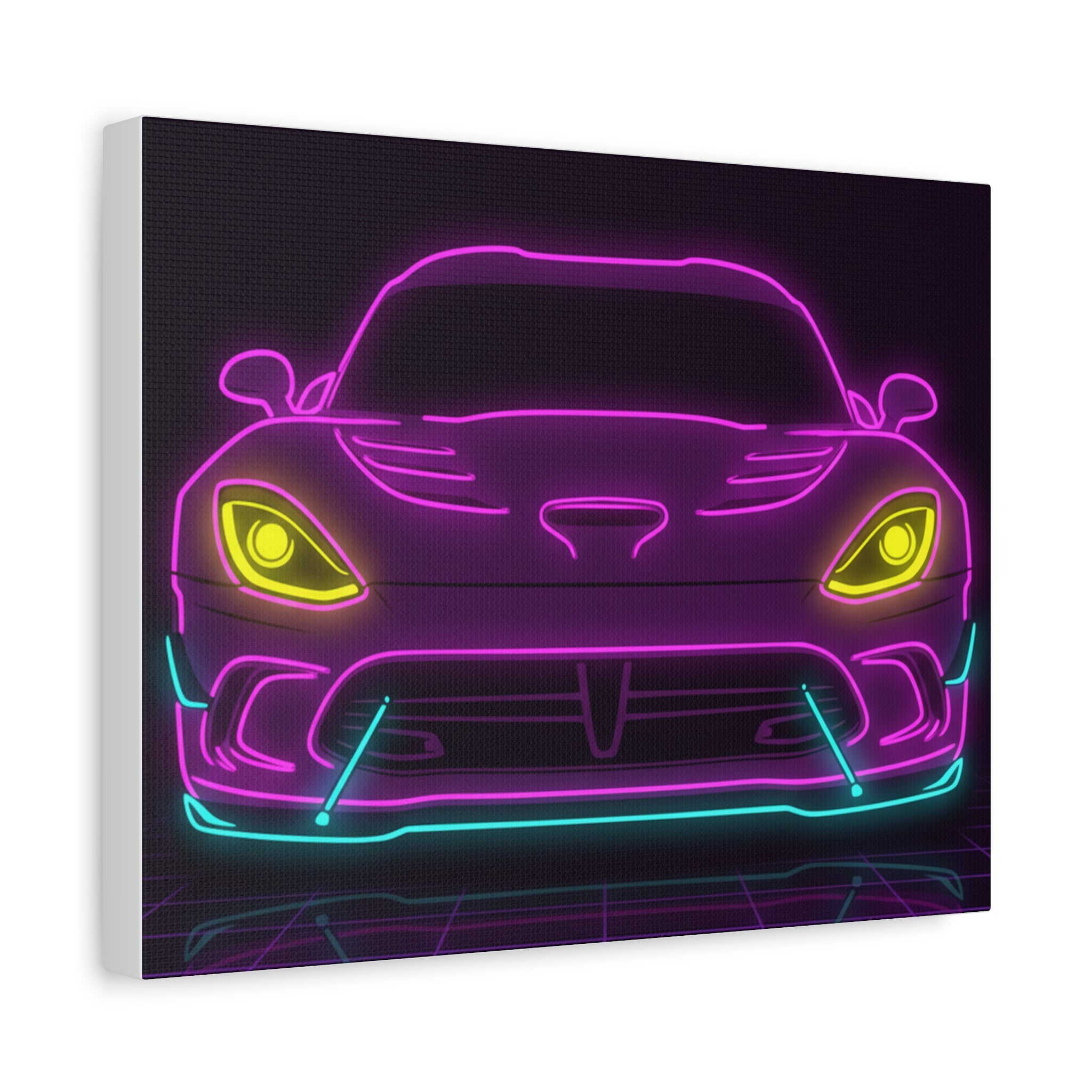 Dodge Viper (1992-17) Neon Synthwave Canvas Wall Art