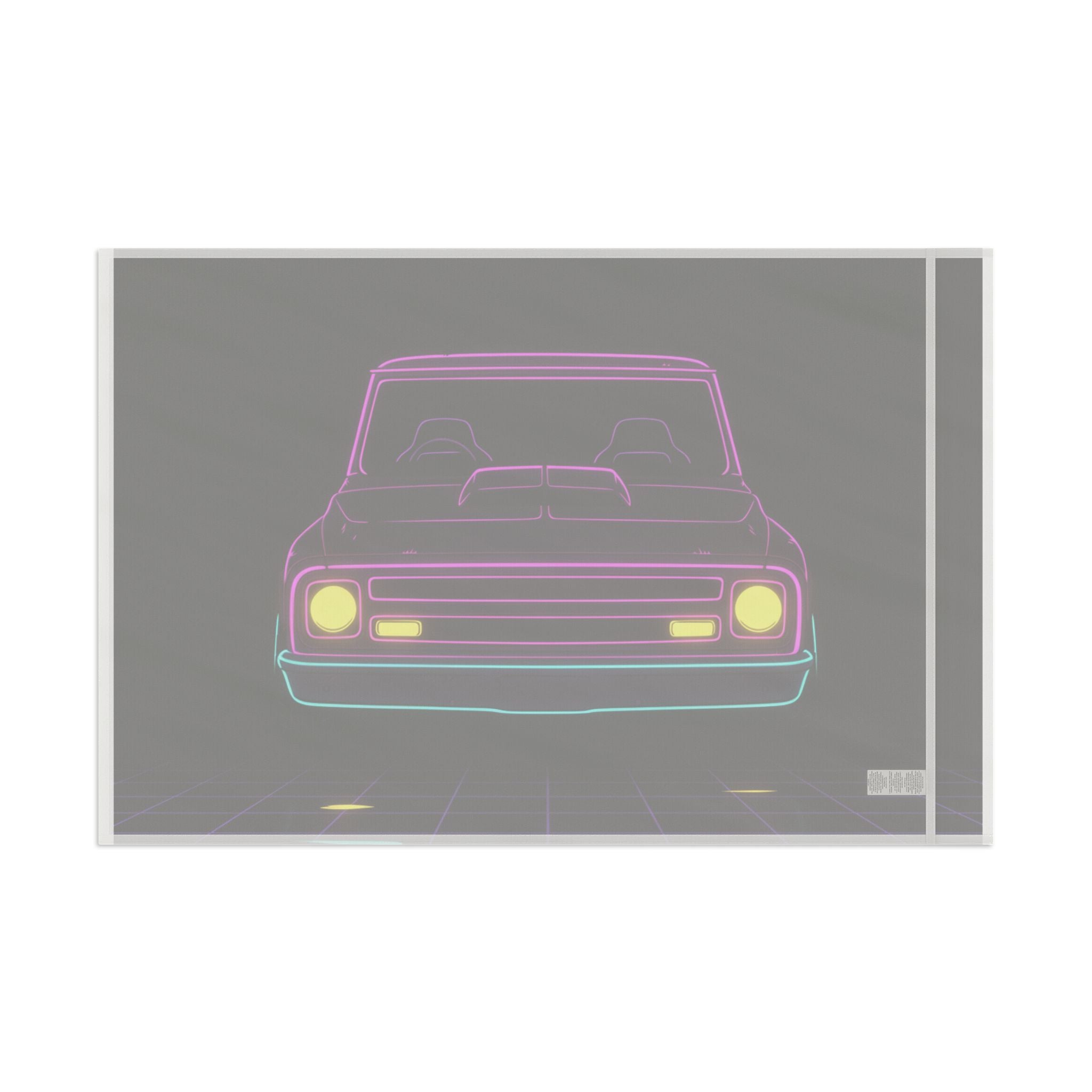 Chevy C10 Pickup (1967-72) Neon Synthwave Garage Flag