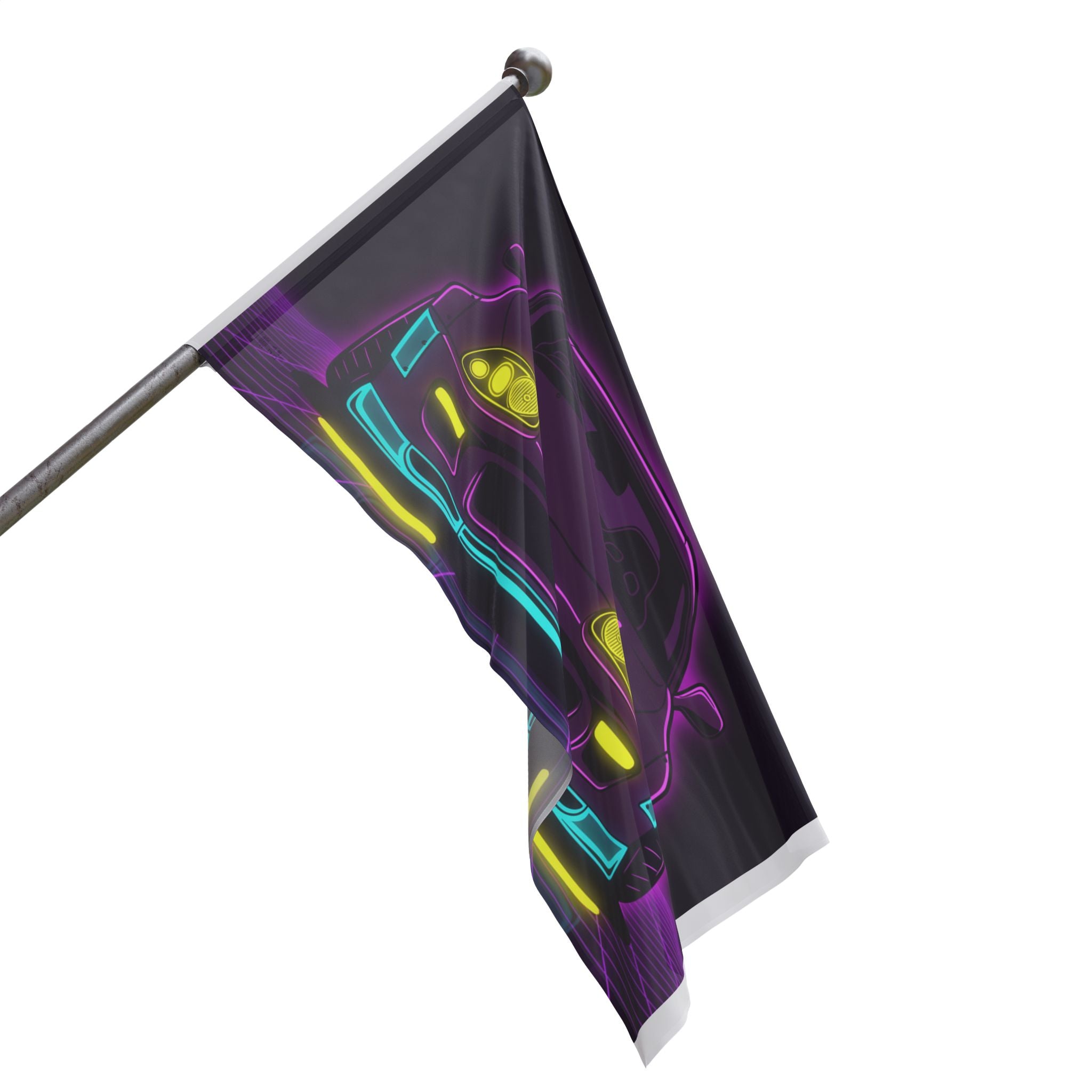 Toyota Supra MK4 Neon Synthwave Garage Flag