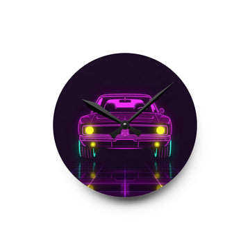 Dodge Charger R/T (1968-70) Resto-Mod Neon Synthwave Wall Clock