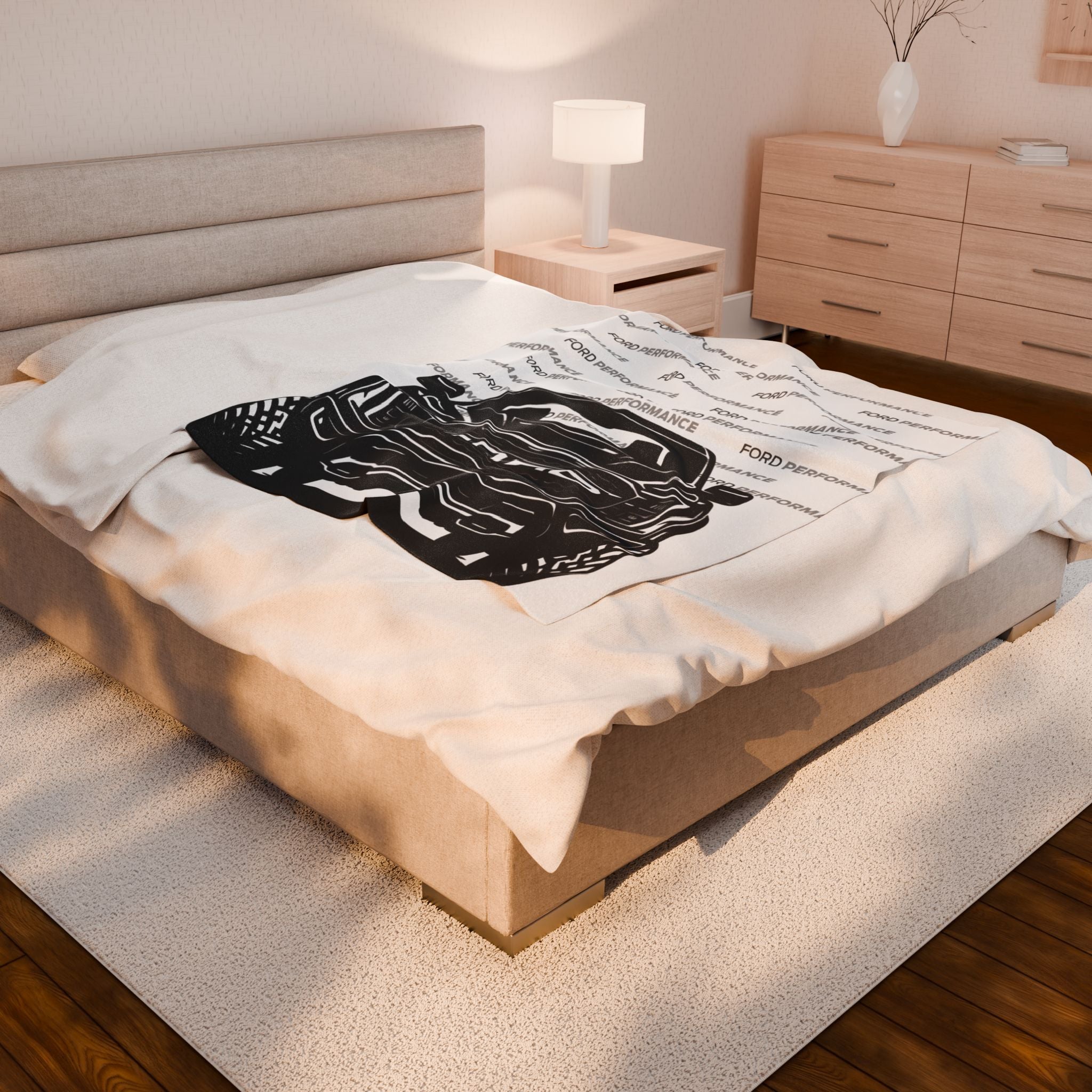 Ford Raptor (Gen 3), Ford Performance Velveteen Plush Blanket Greyscale
