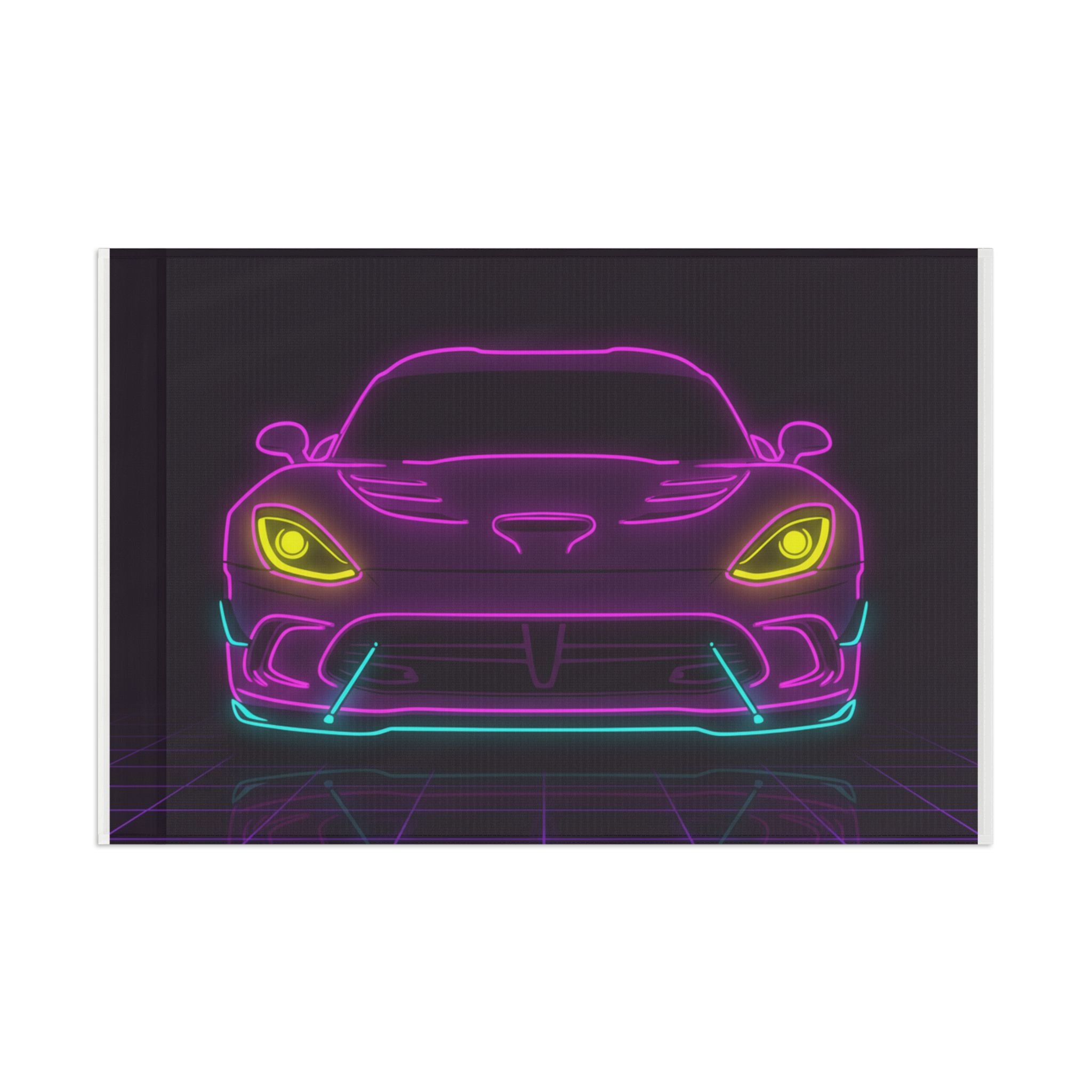 Dodge Viper (1992-17) Neon Synthwave Garage Flag