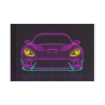 Dodge Viper (1992-17) Neon Synthwave Garage Flag