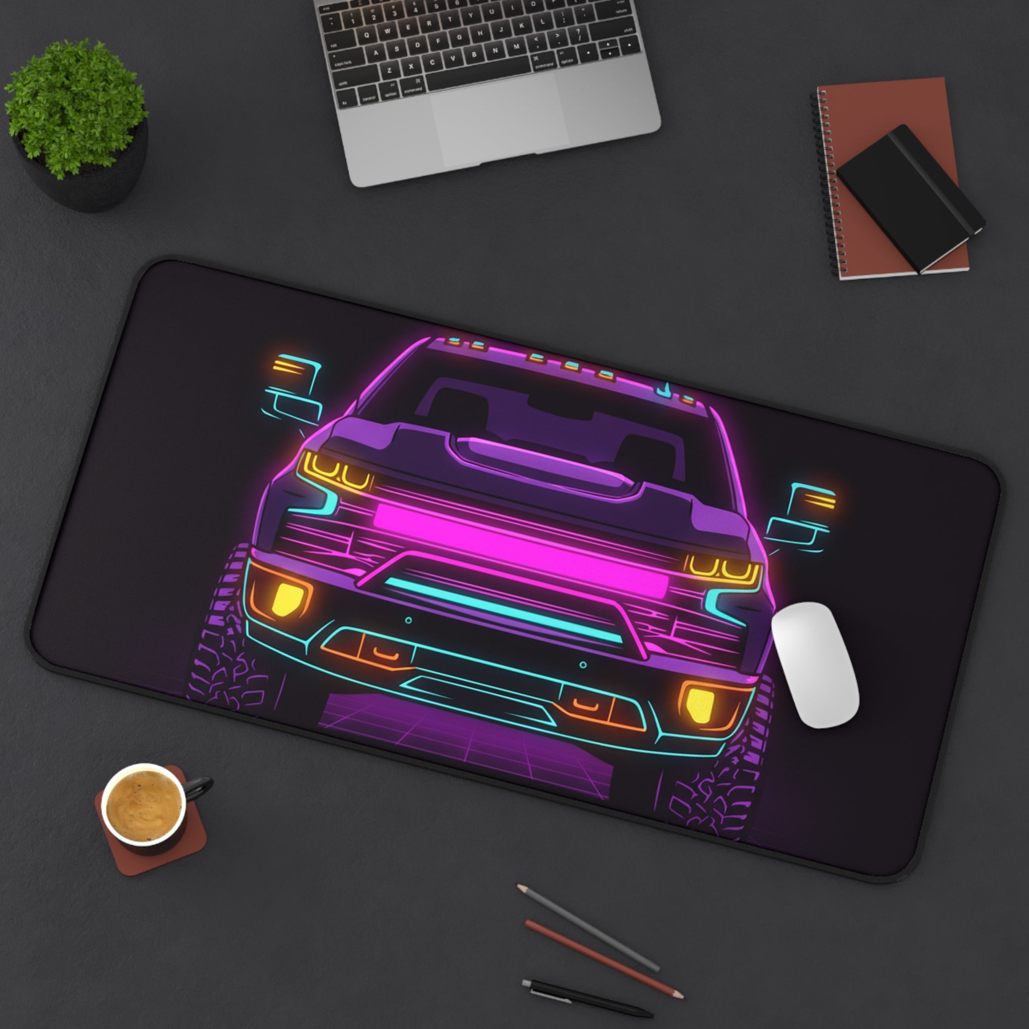 Chevy Silverado Trail Boss (2019+) Neon Synthwave Desk Mat