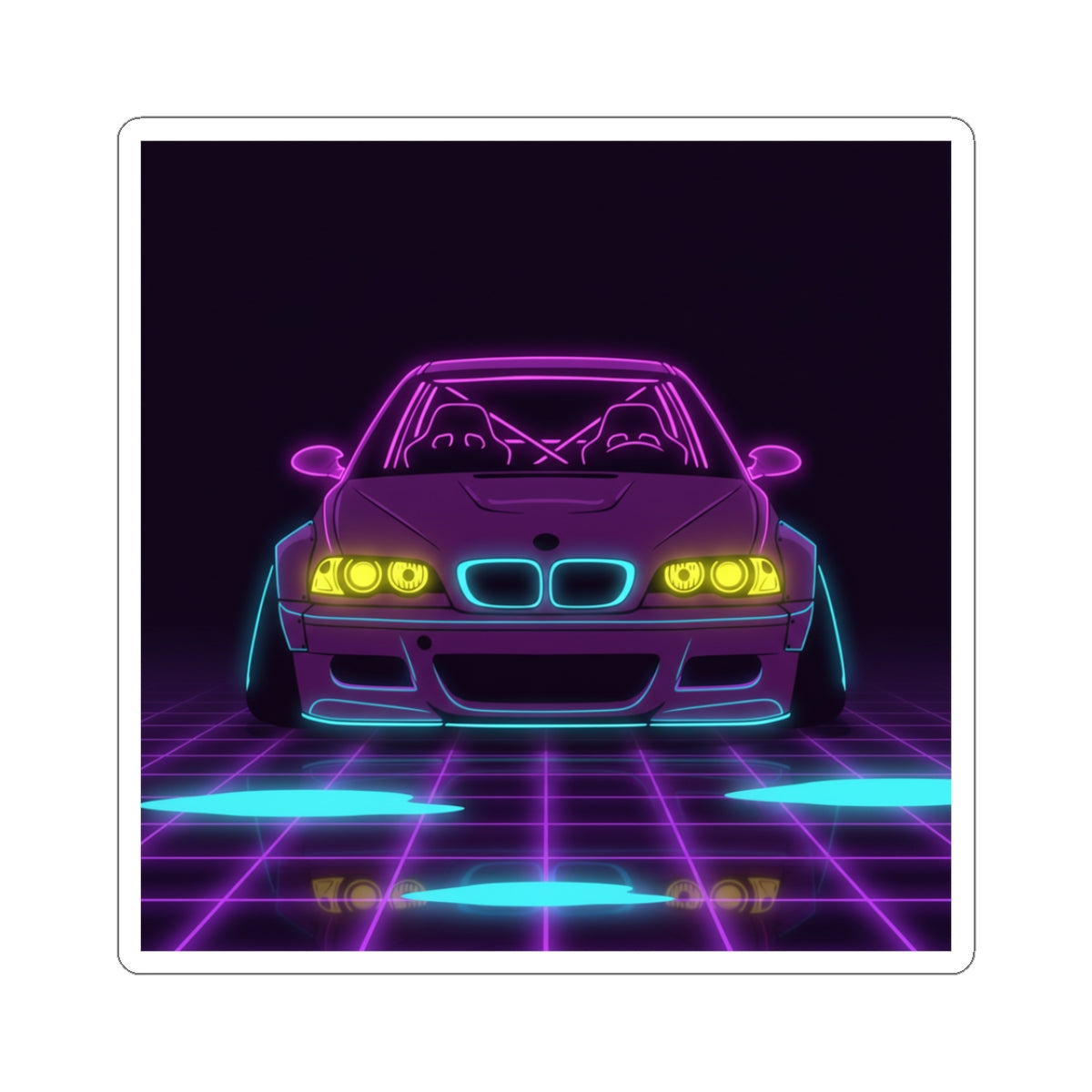 BMW E46 M3 (2000-06) Neon Synthwave Sticker