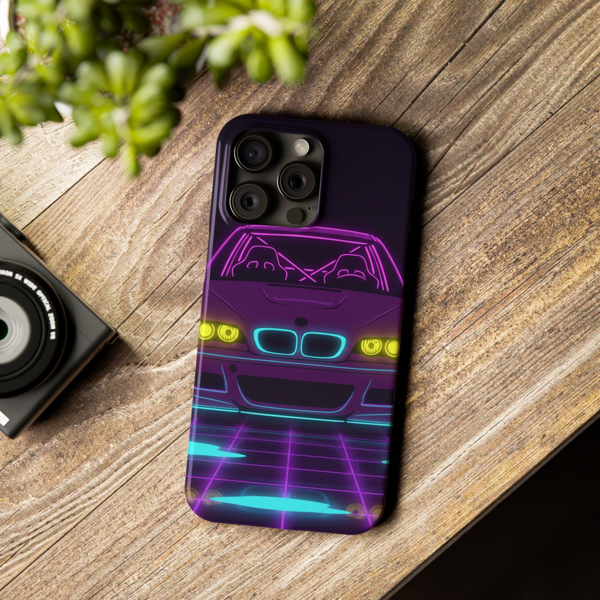 BMW E46 M3 (2000-06) Neon Synthwave Phone Case