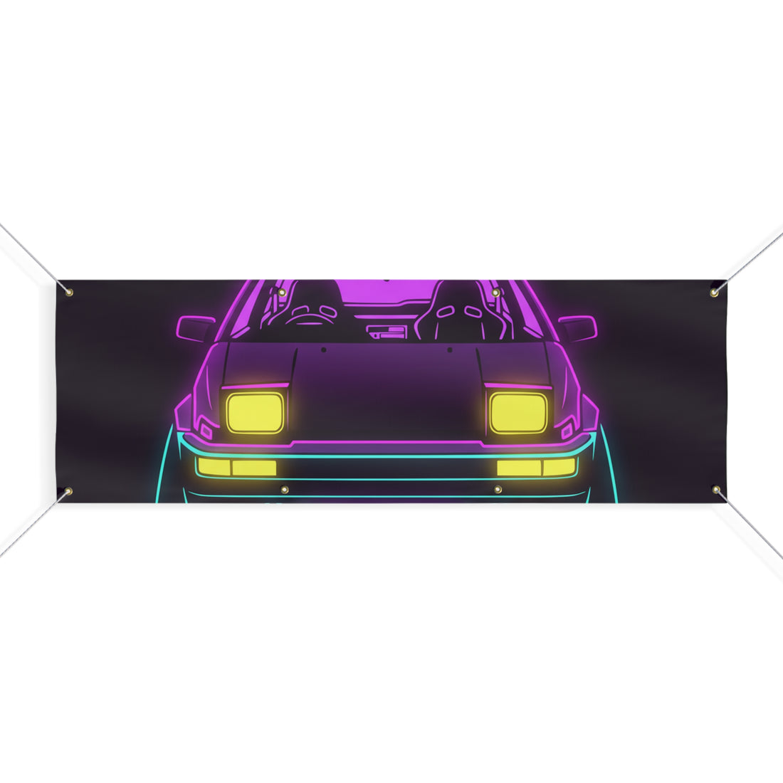 Toyota AE86 (1983-87) Neon Synthwave Banner