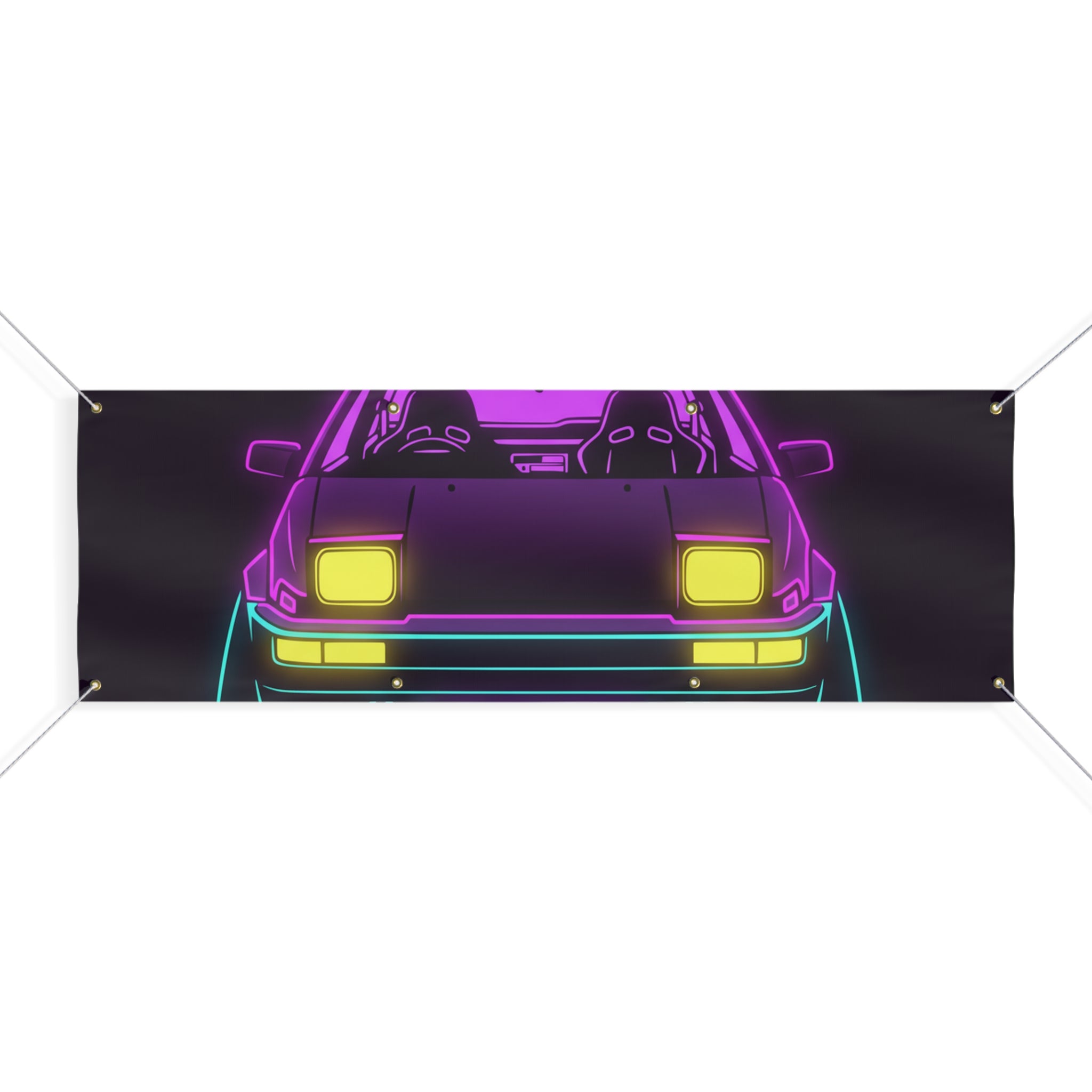 Toyota AE86 (1983-87) Neon Synthwave Banner