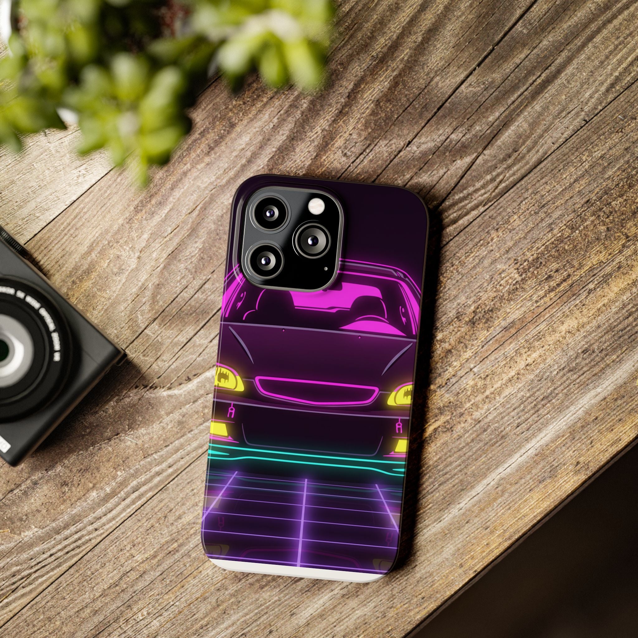 Honda Civic EK Hatch Neon Synthwave Phone Case