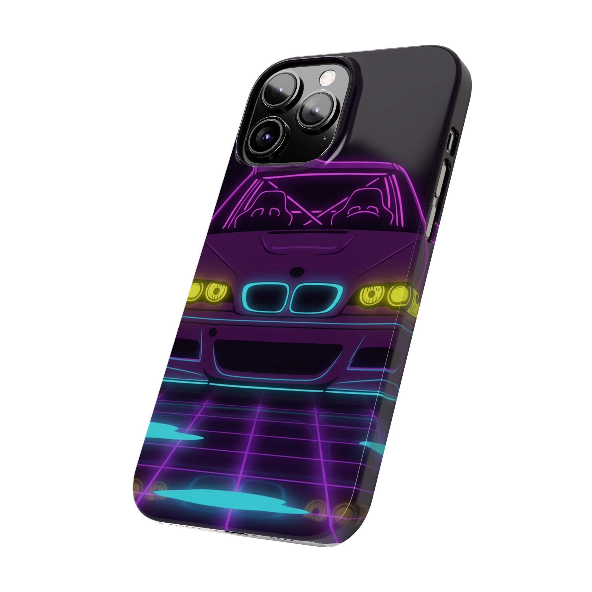 BMW E46 M3 (2000-06) Neon Synthwave Phone Case