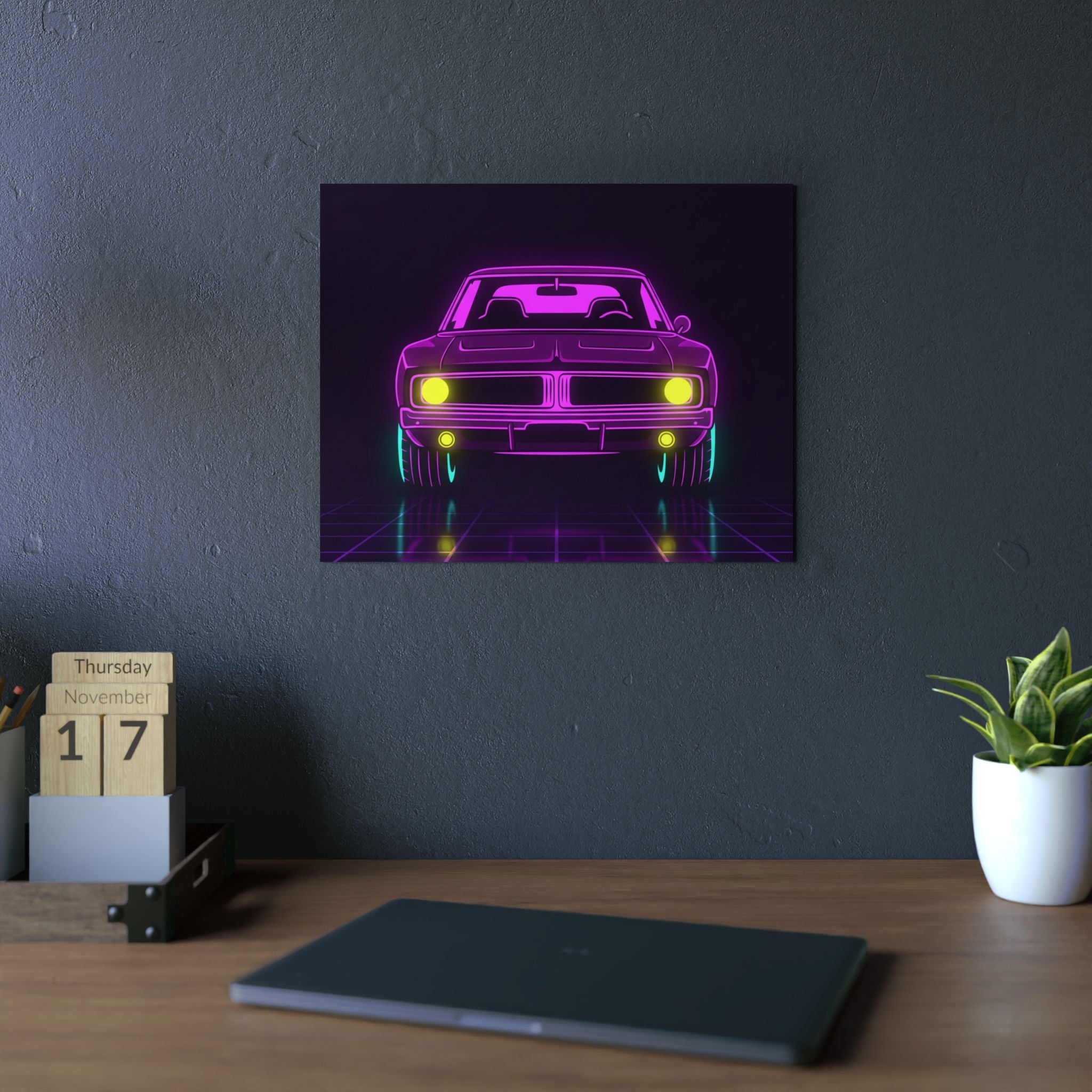 Dodge Charger R/T (1968-70) Resto-Mod Neon Synthwave Metal Wall Sign