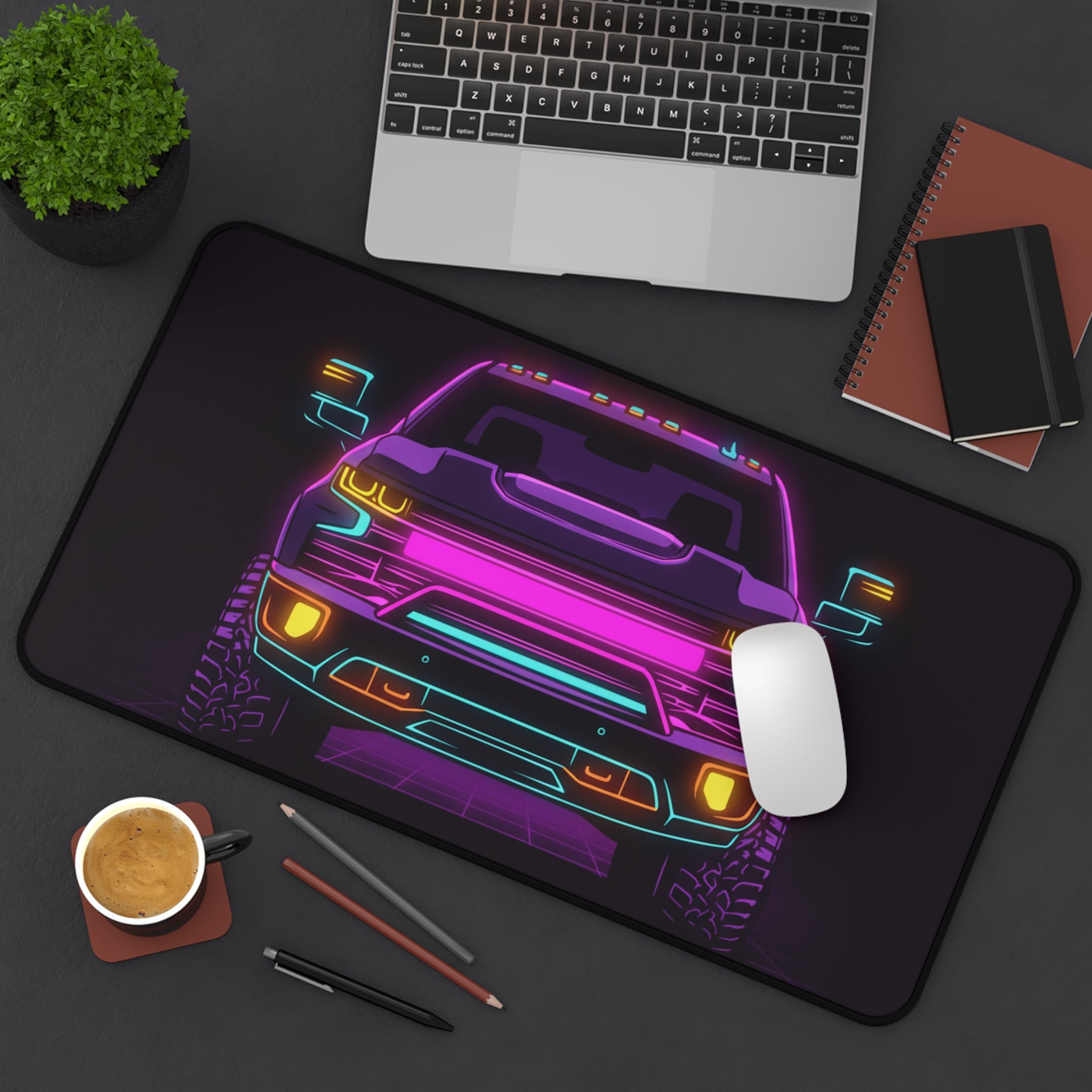 Chevy Silverado Trail Boss (2019+) Neon Synthwave Desk Mat